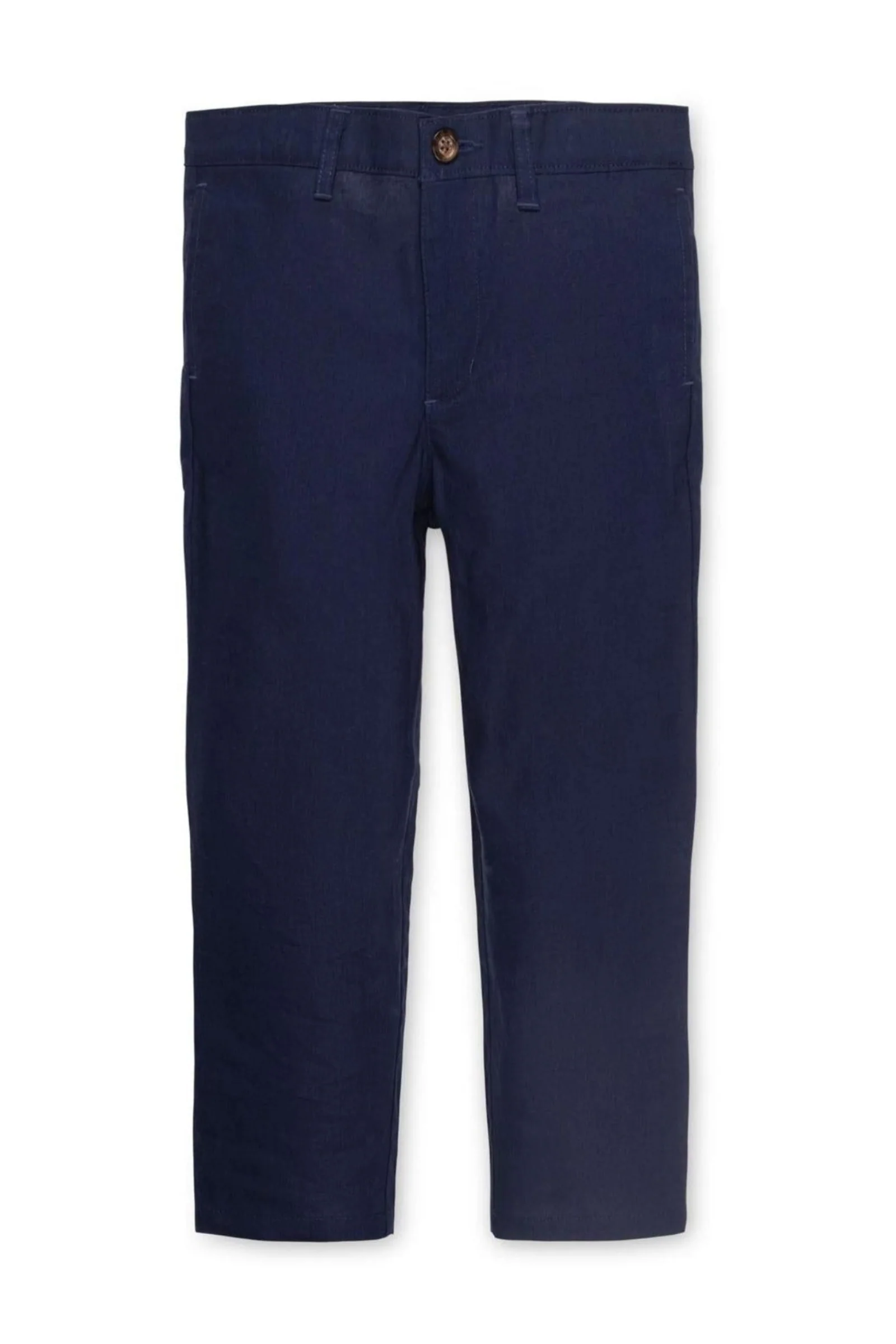Linen Suit Pant for Baby Boys, Navy - Image 2