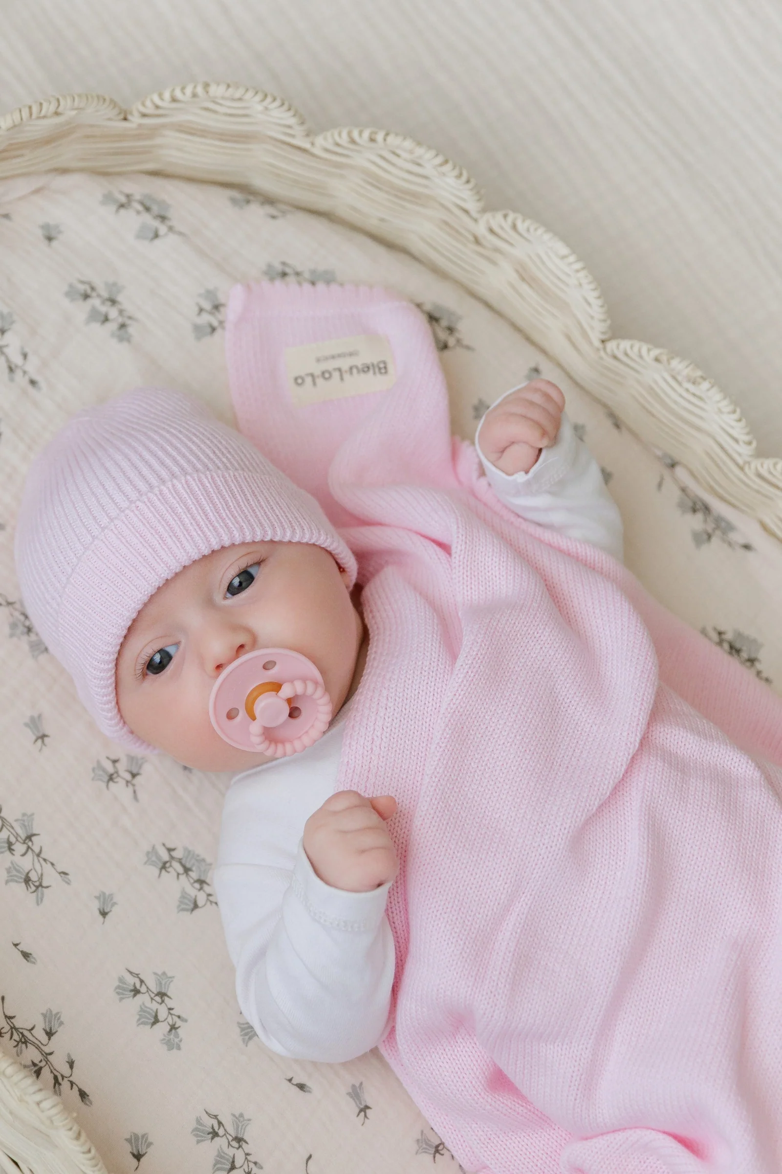 Luxe Collection Knit Baby Blanket + Hat Set with Gift Box, 100% Organic Cotton - Image 12