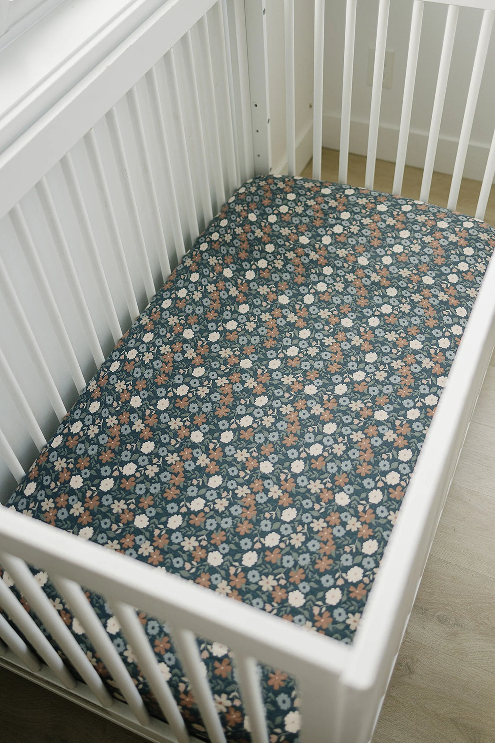 Midnight Floral Muslin Crib Sheet, 100% Cotton, Baby Essentials