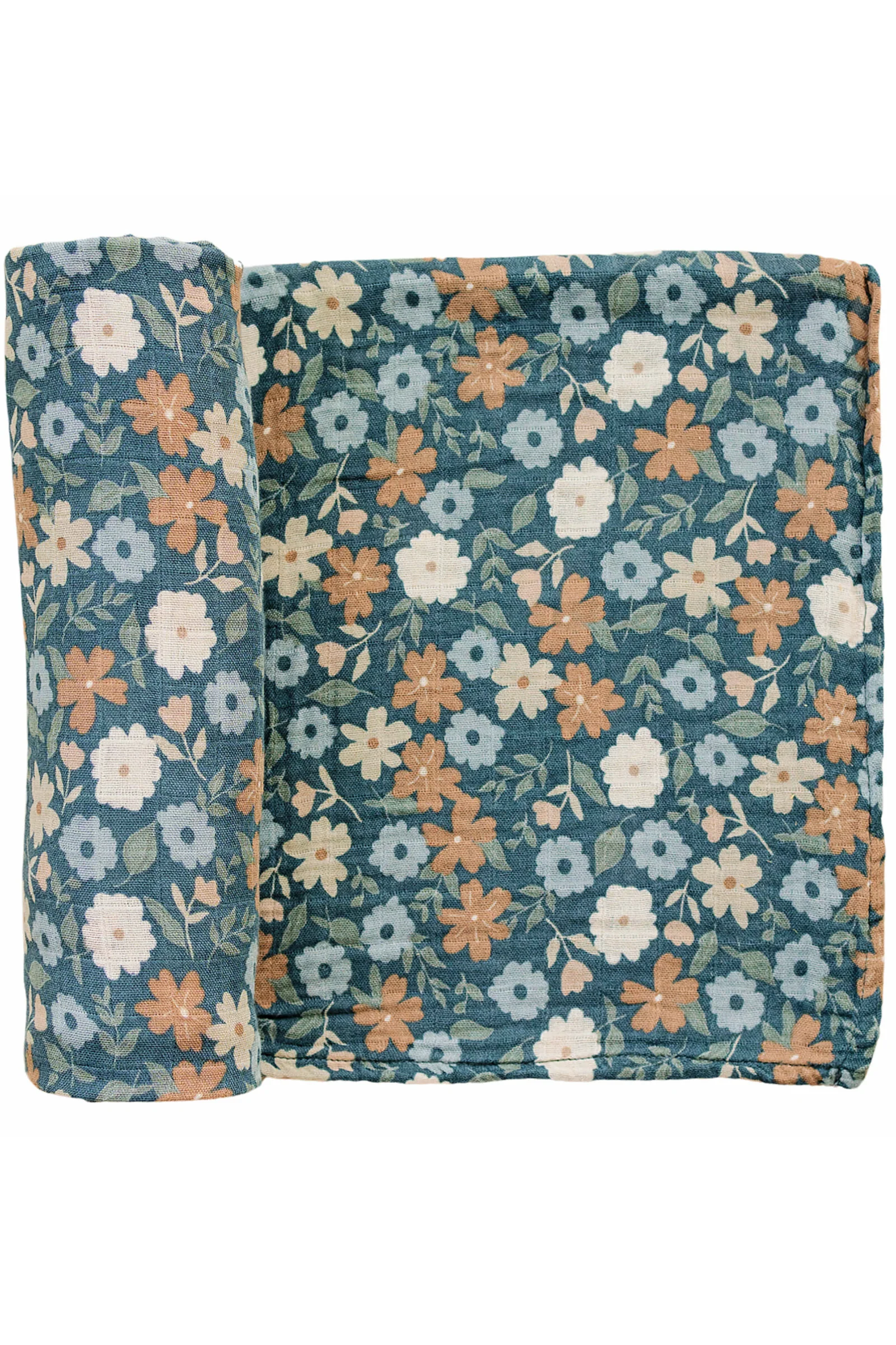 Midnight Floral Muslin Swaddle Blanket, 100% Cotton, Baby Essentials - Image 2