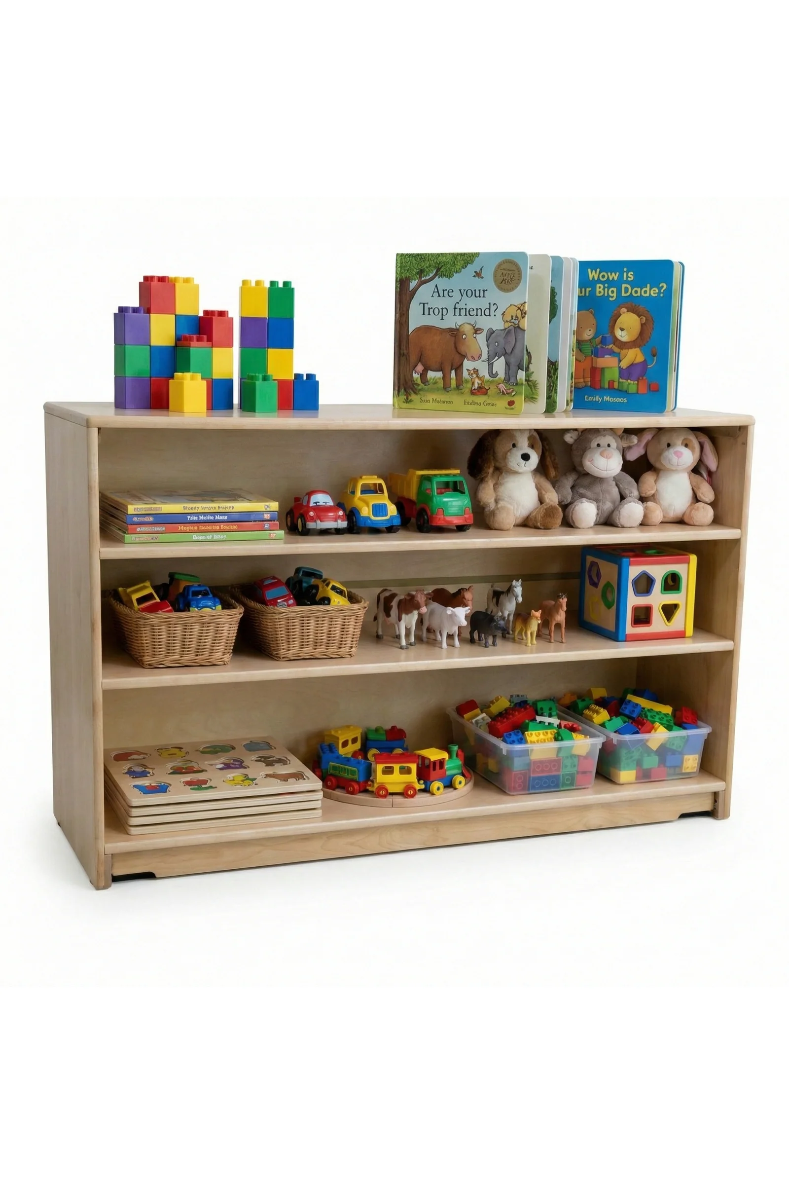 Montessori Wide Toy & Book Organizer for Kids' Rooms - Image 2