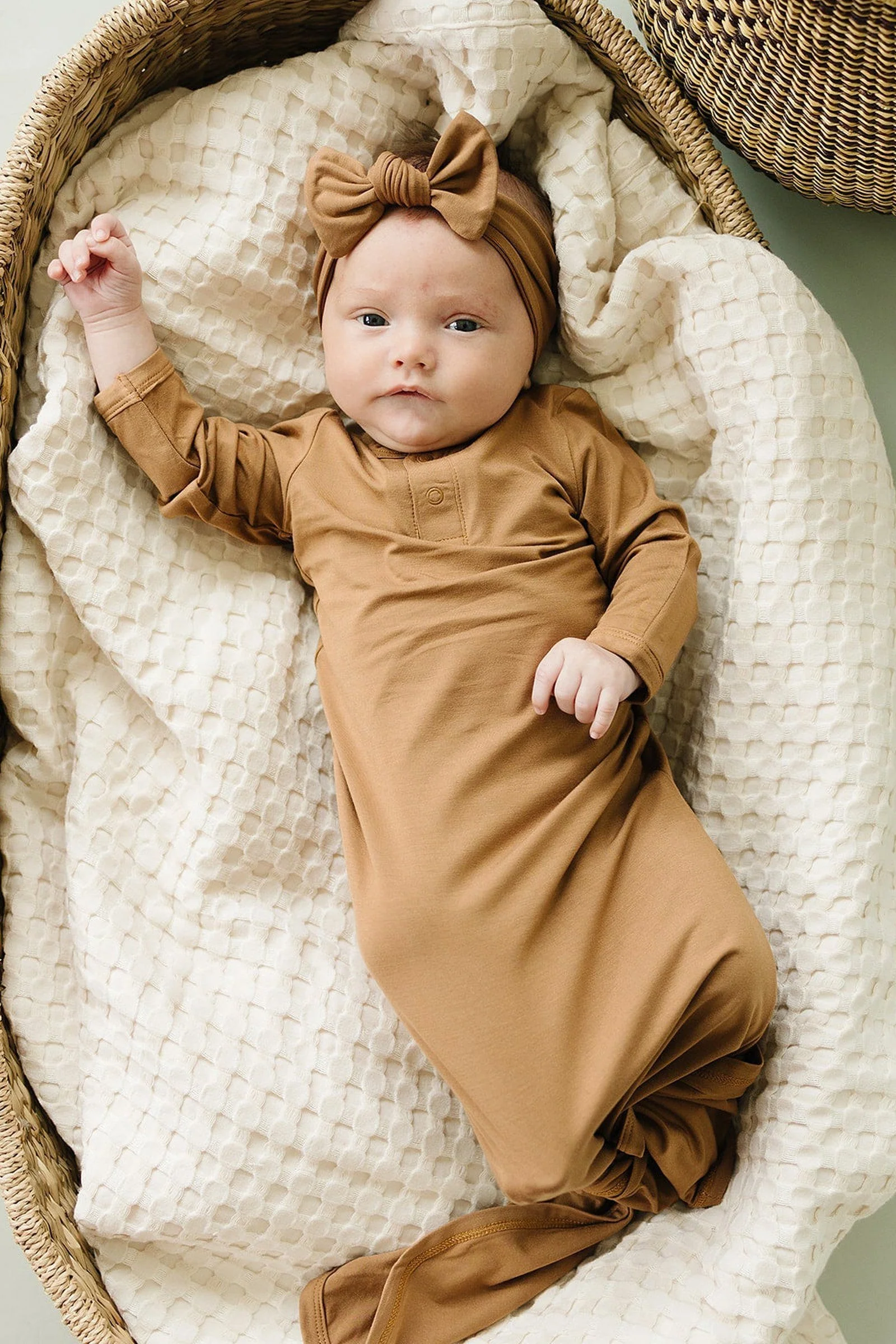Mustard Knot Gown, Bamboo, Baby Essentials - Image 6