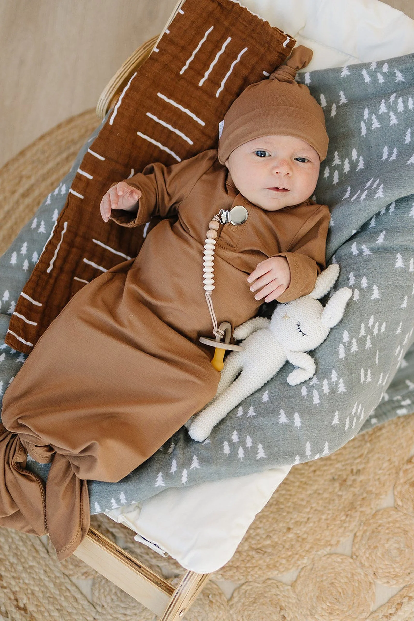 Mustard Newborn Knot Hat, Bamboo, Newborn, Baby Essentials - Image 6