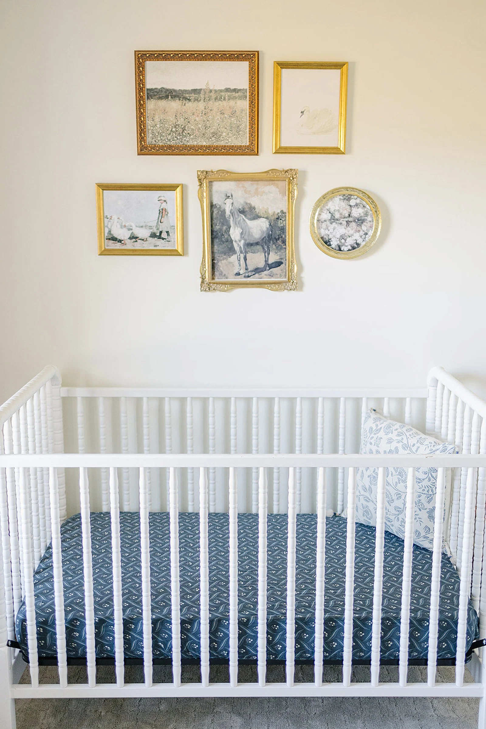 Navy Berry Muslin Crib Sheet, 100% Cotton, Baby Essentials - Image 5
