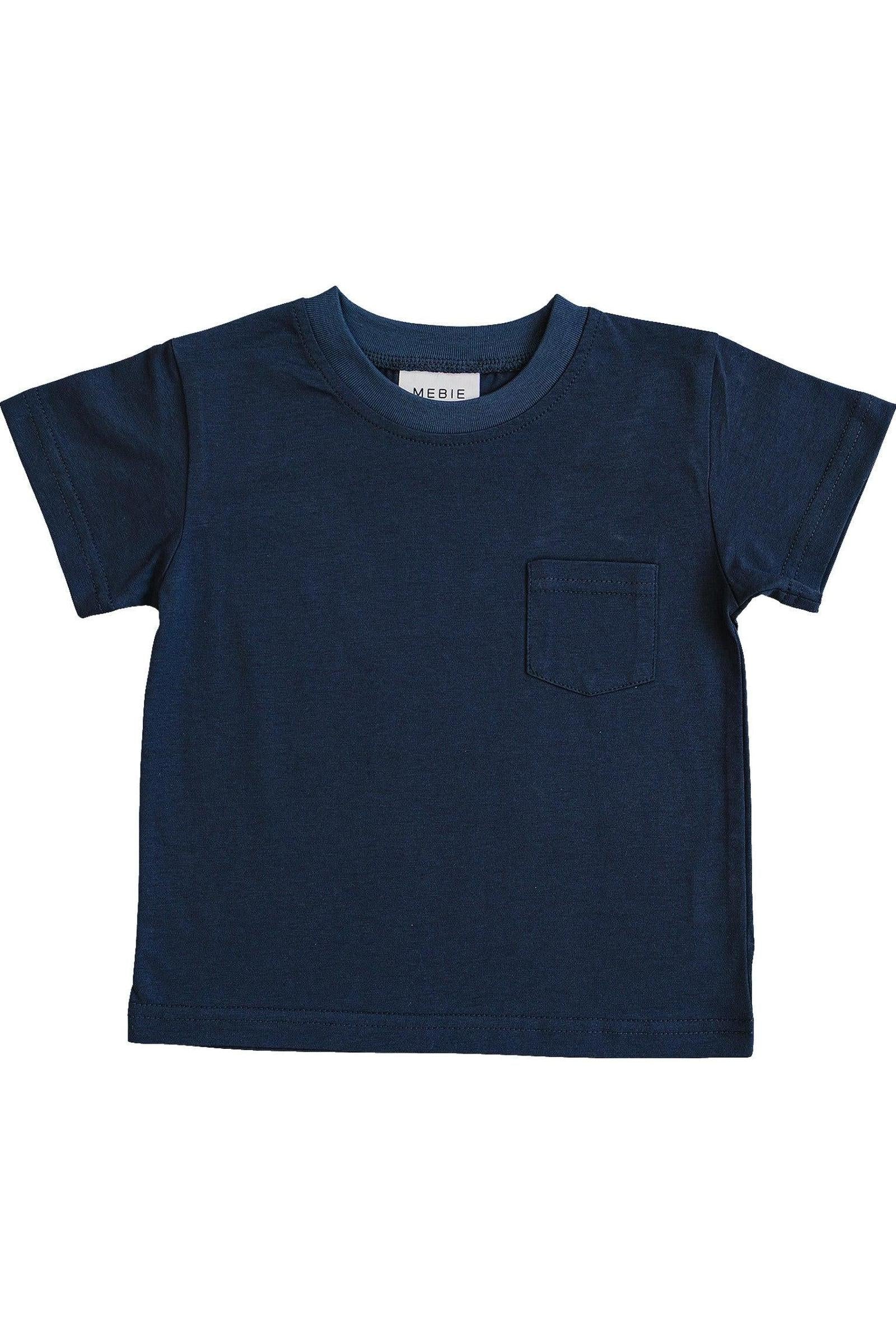 Navy Pocket Cotton T-Shirt, Baby - Kids - Image 2