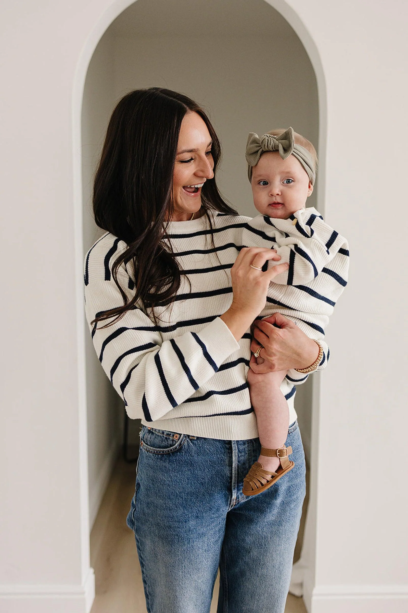 Navy Stripe Knit Sweater, 100% Cotton, Gender Neutral, Baby, Toddler & Kids - Image 8