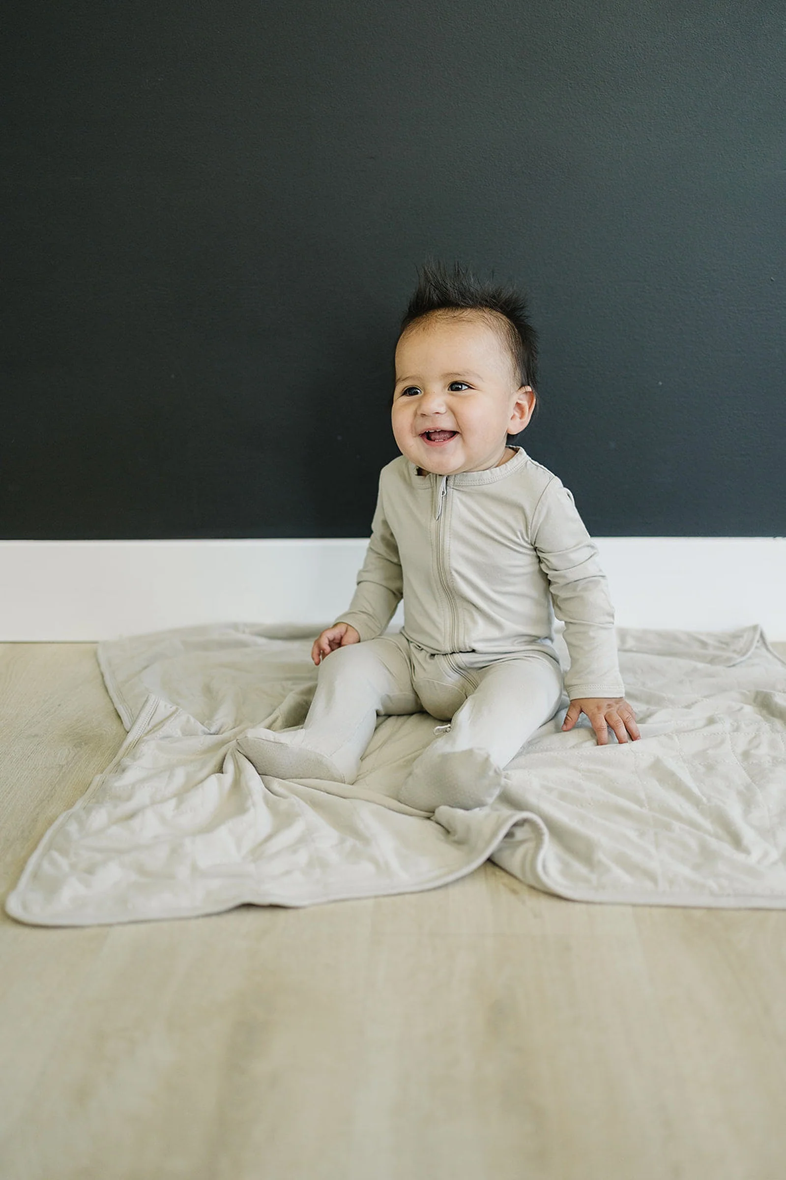 Oatmeal Footed Zipper Pajama, Bamboo, Baby Essentials, Gender Neutral - Image 3