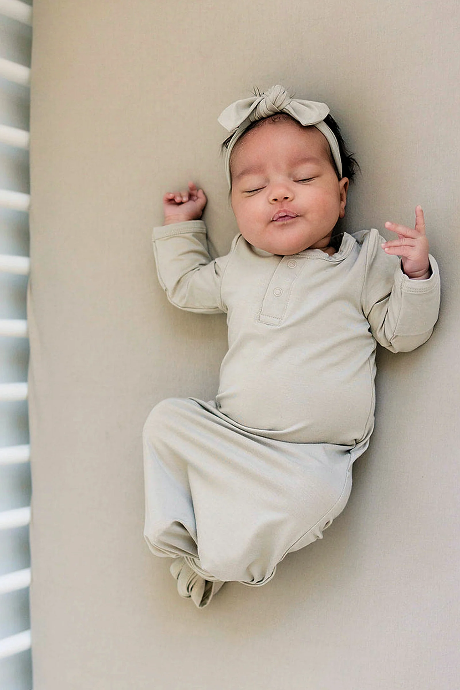 Oatmeal Knot Gown, Bamboo, Baby Essentials