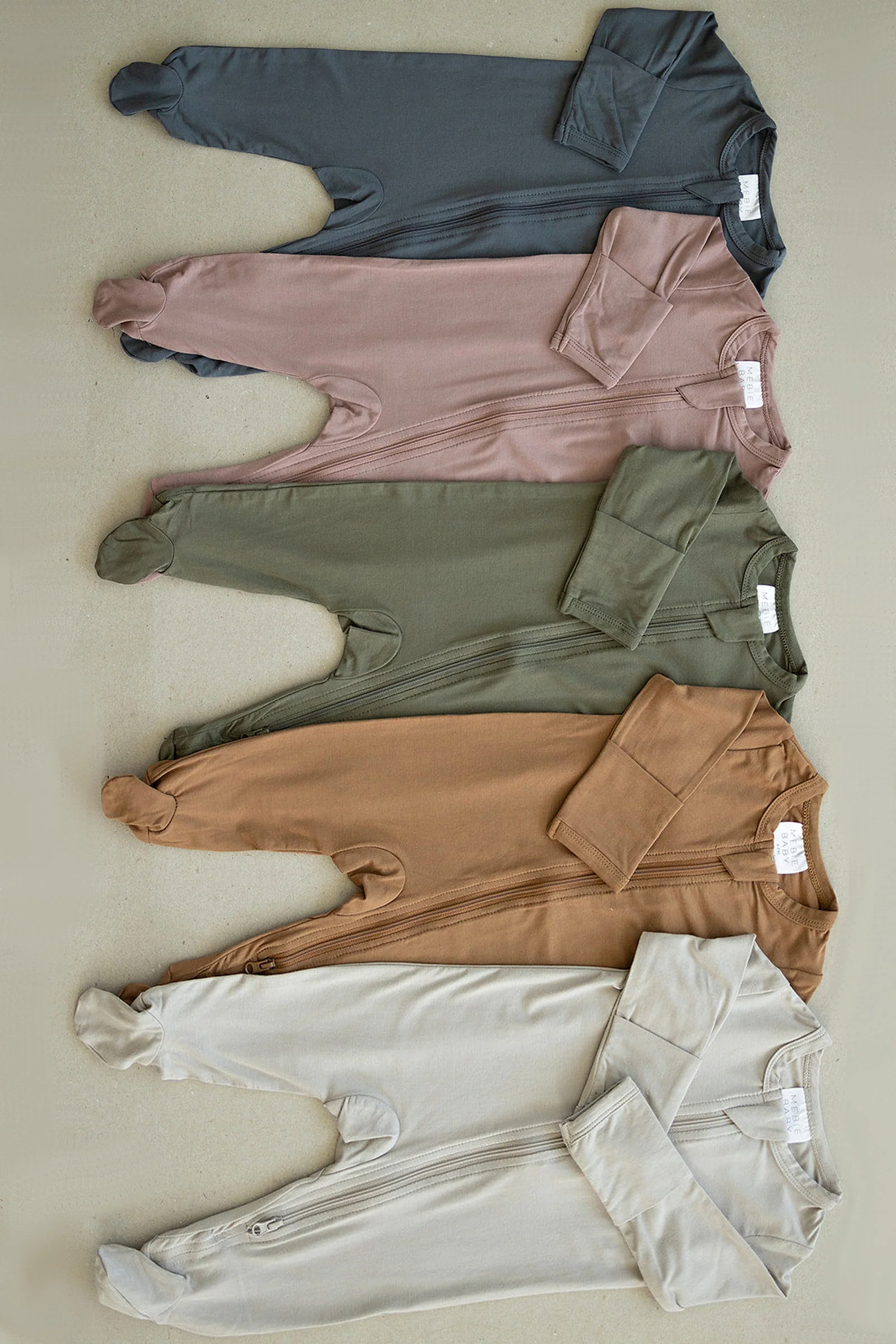 Charcoal Footed Zipper Pajama, Gender Neutral, Bamboo, Baby Essentials - Image 3