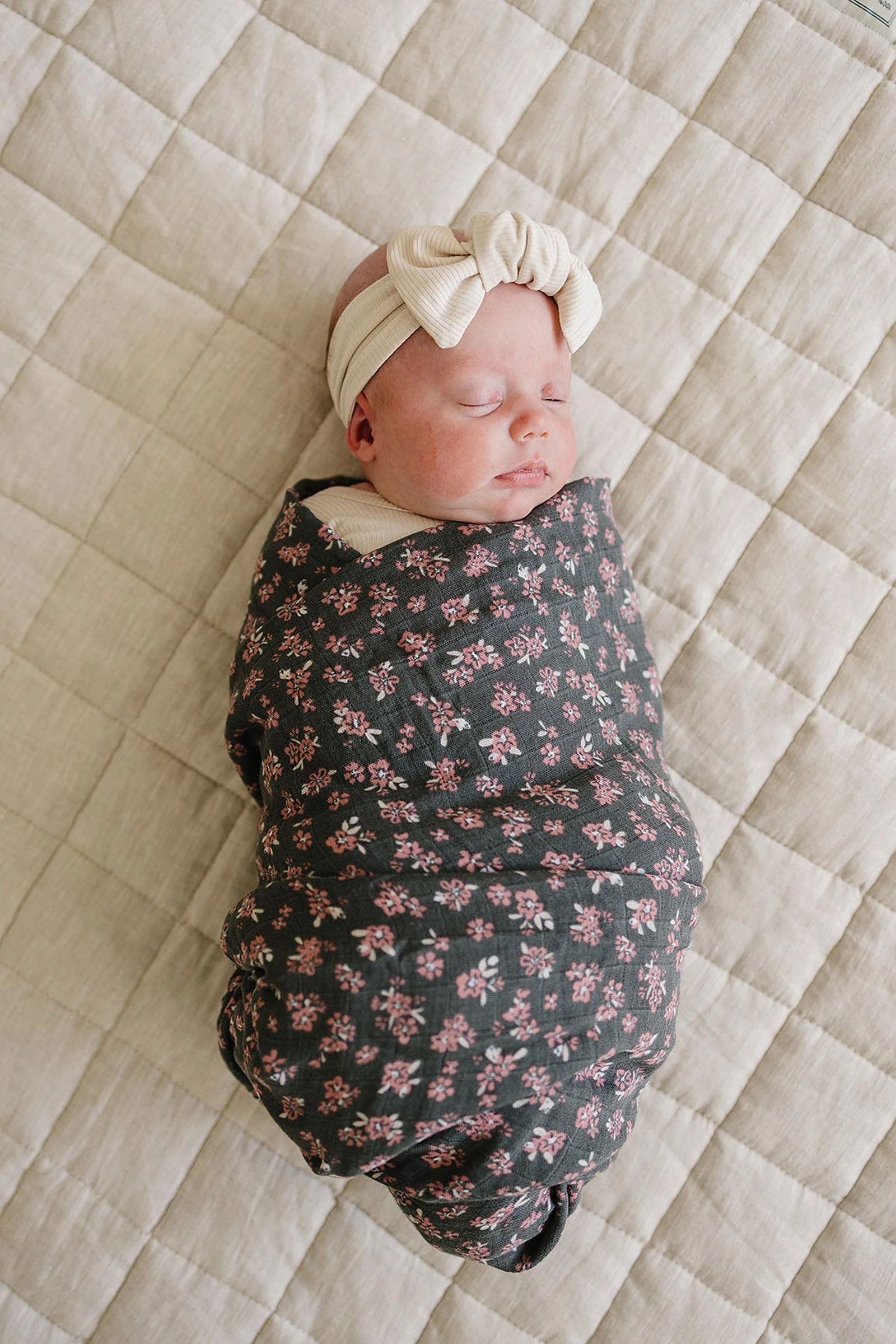 Olive Bloom Muslin Swaddle Blanket, 100% Cotton, Baby Essentials