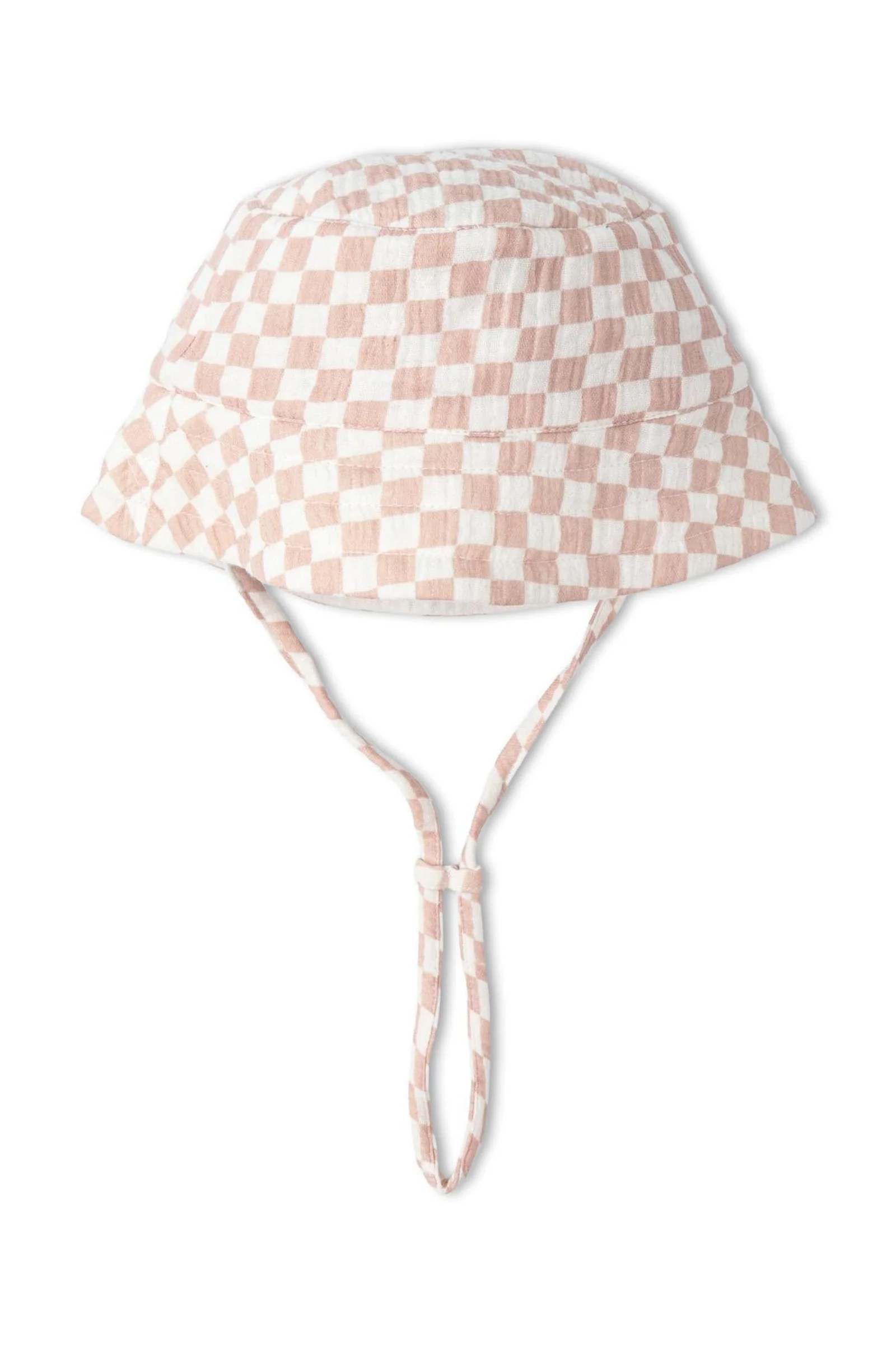 Organic Bucket Sun Hat - Brick Checks - Image 2