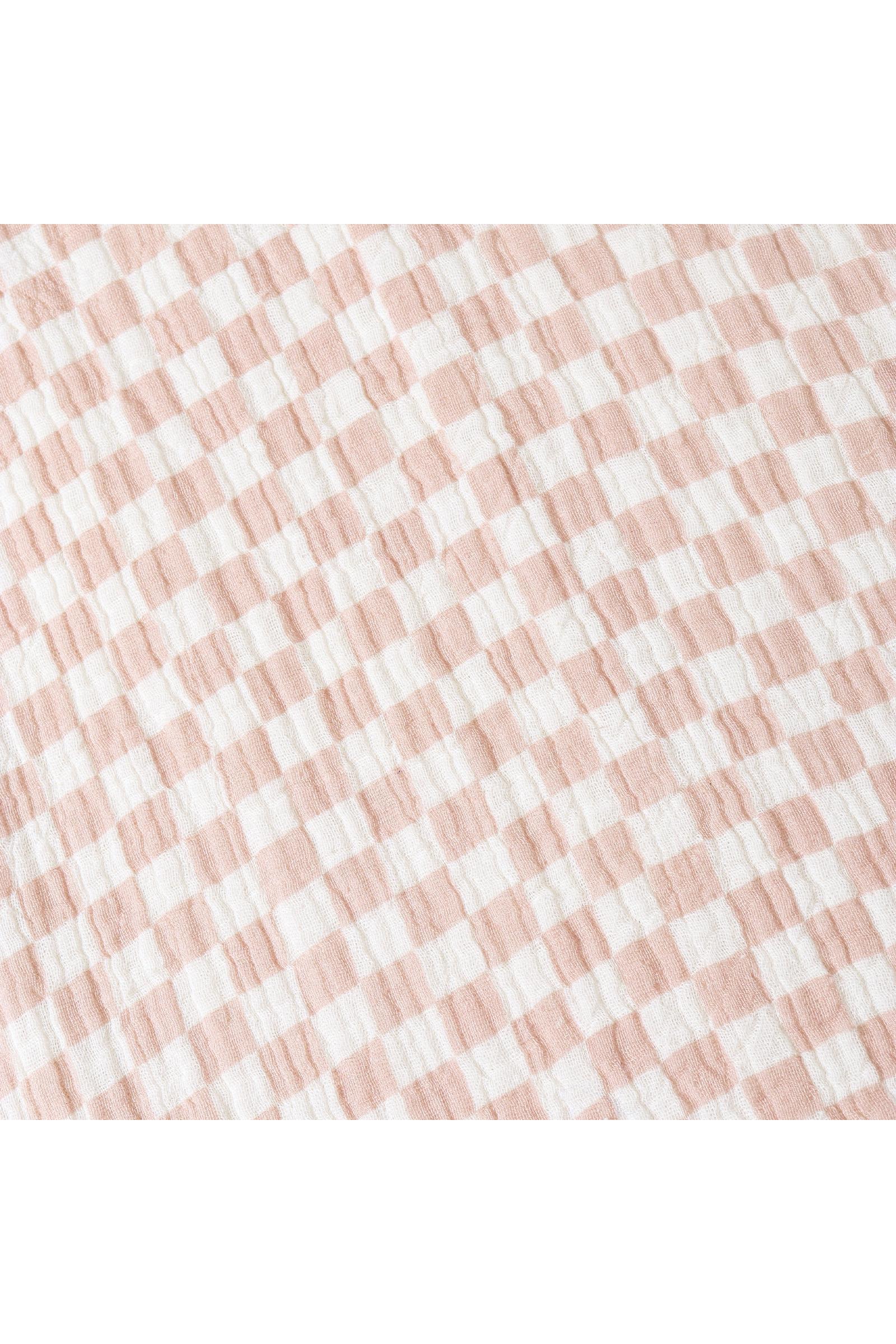 Organic Buttoned Jumpsuit - Brick Checks - Image 4