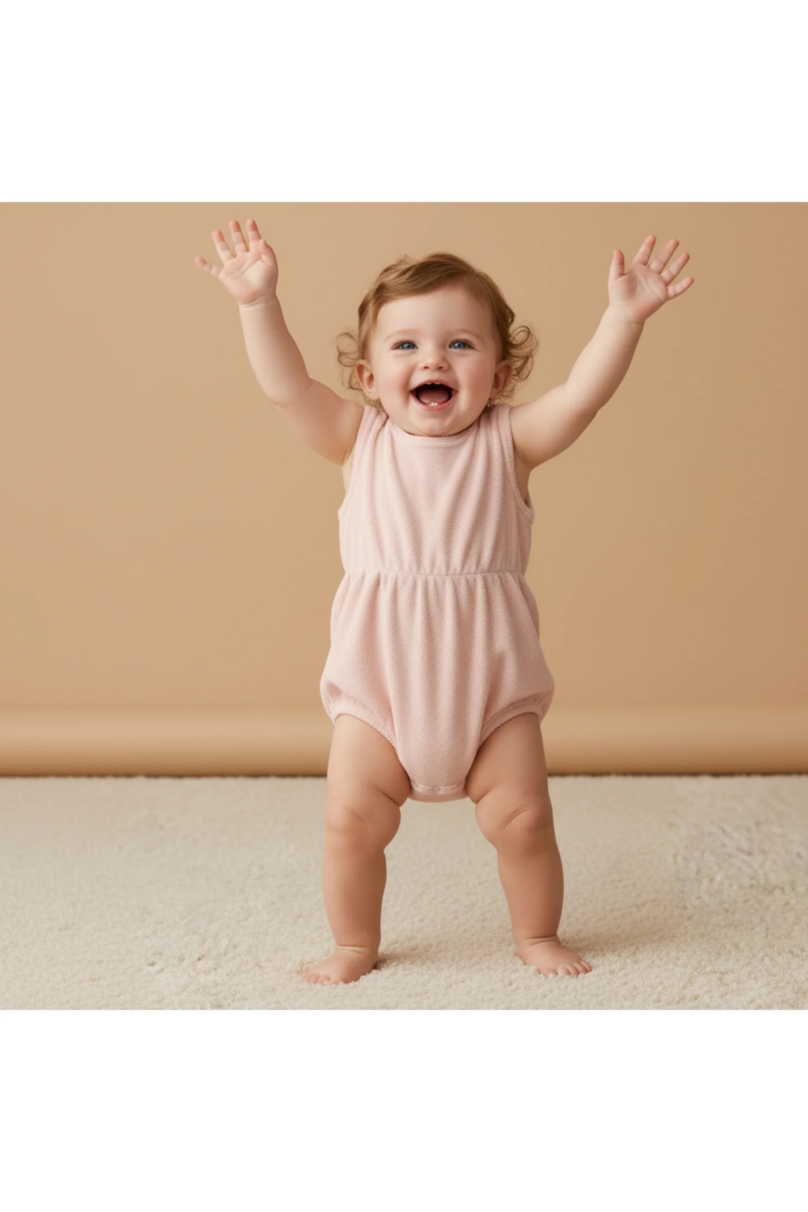Organic Clinch Romper - Blush