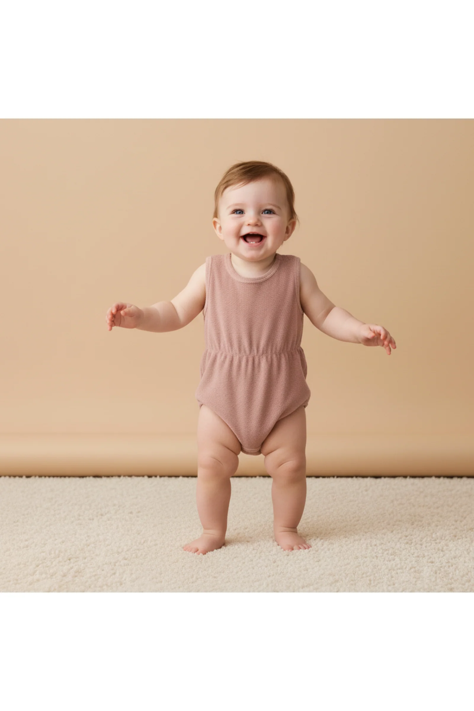 Organic Clinch Romper - Clay