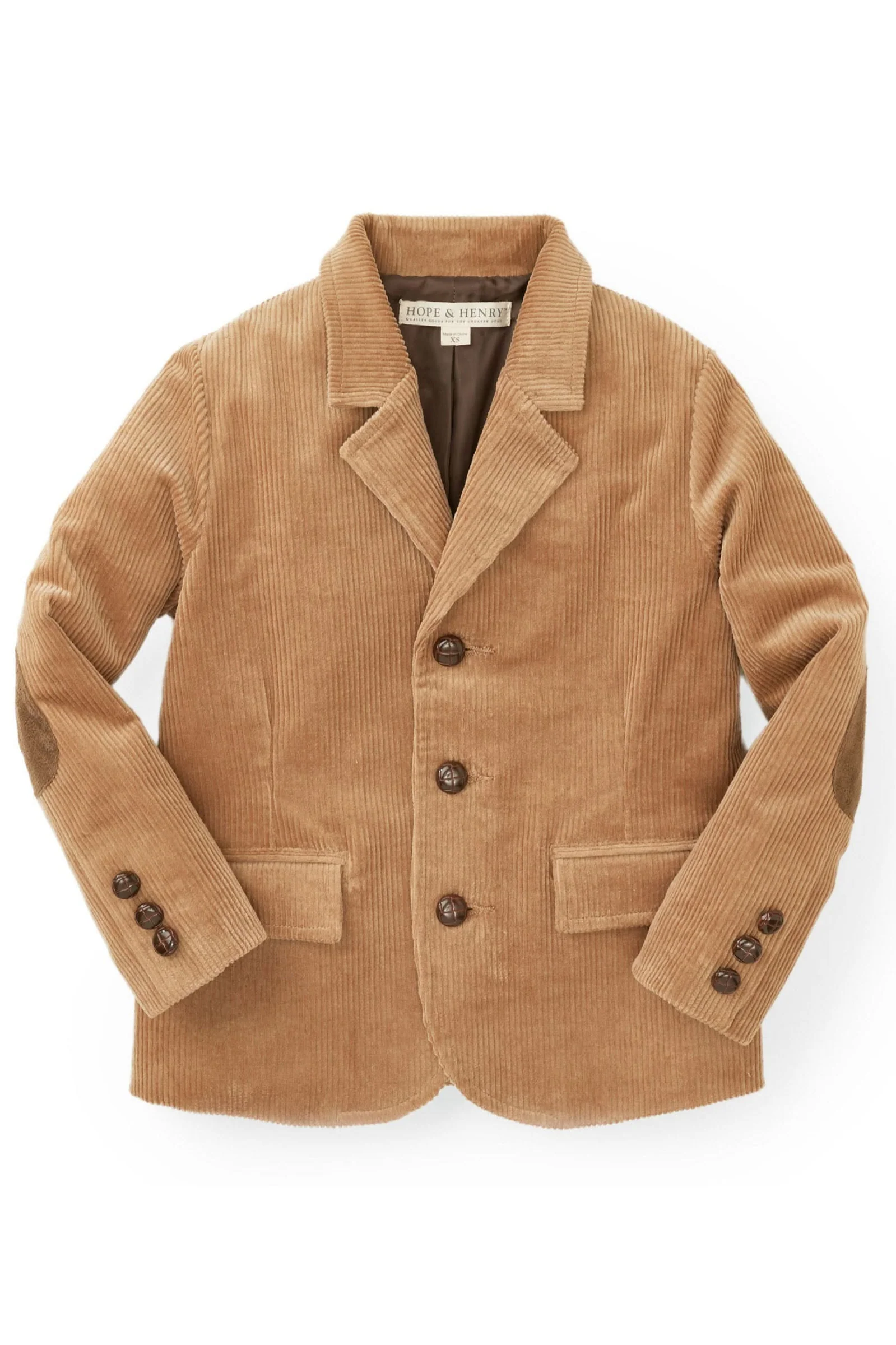 Organic Corduroy Blazer for Boys, Medium Brown, Sizes 2T-12 - Image 2