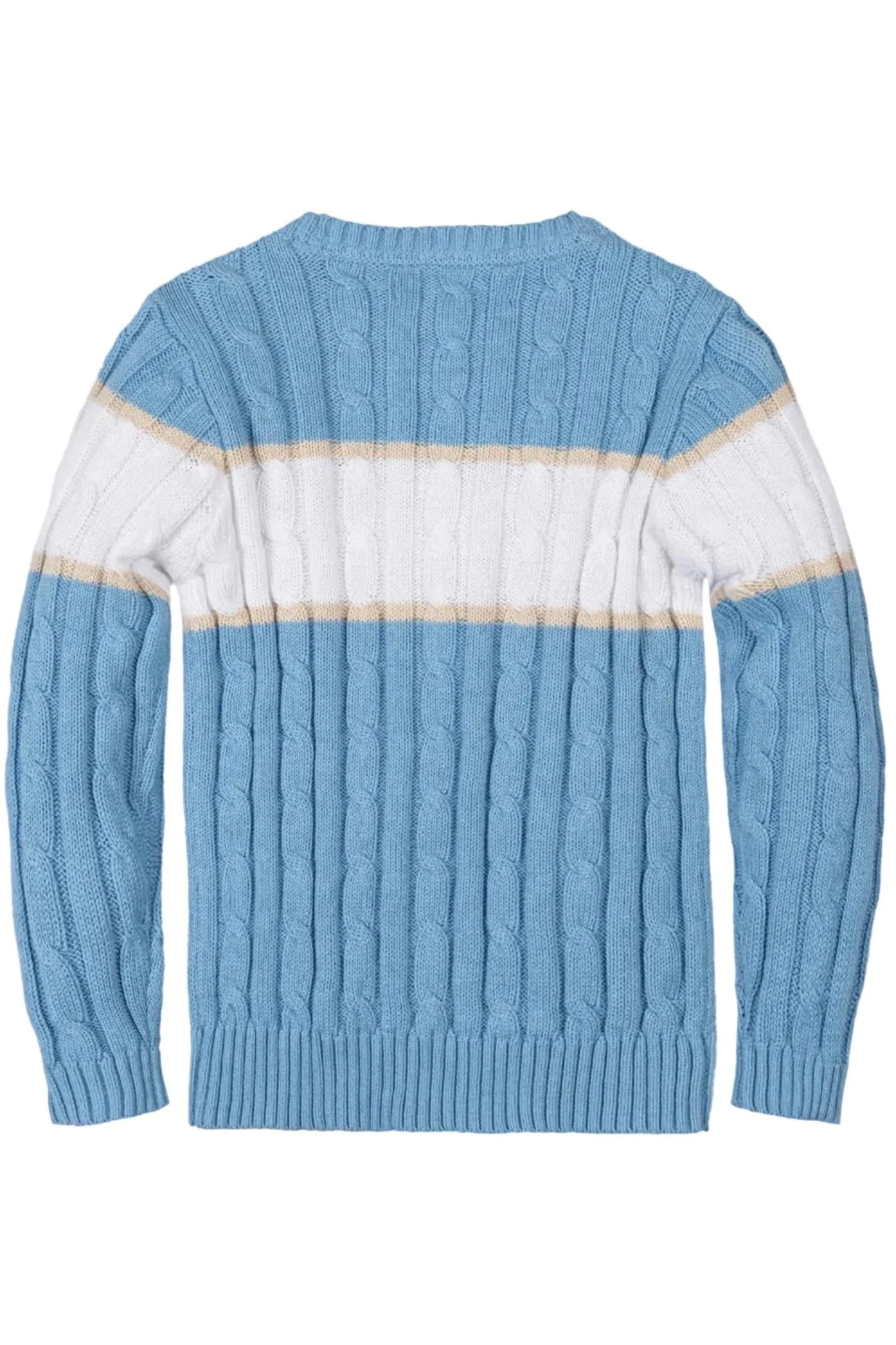 Organic Cotton Crewneck Sweater, Family Matching toddler, Bluebell Stripe, Sizes 2T-18 - Image 4