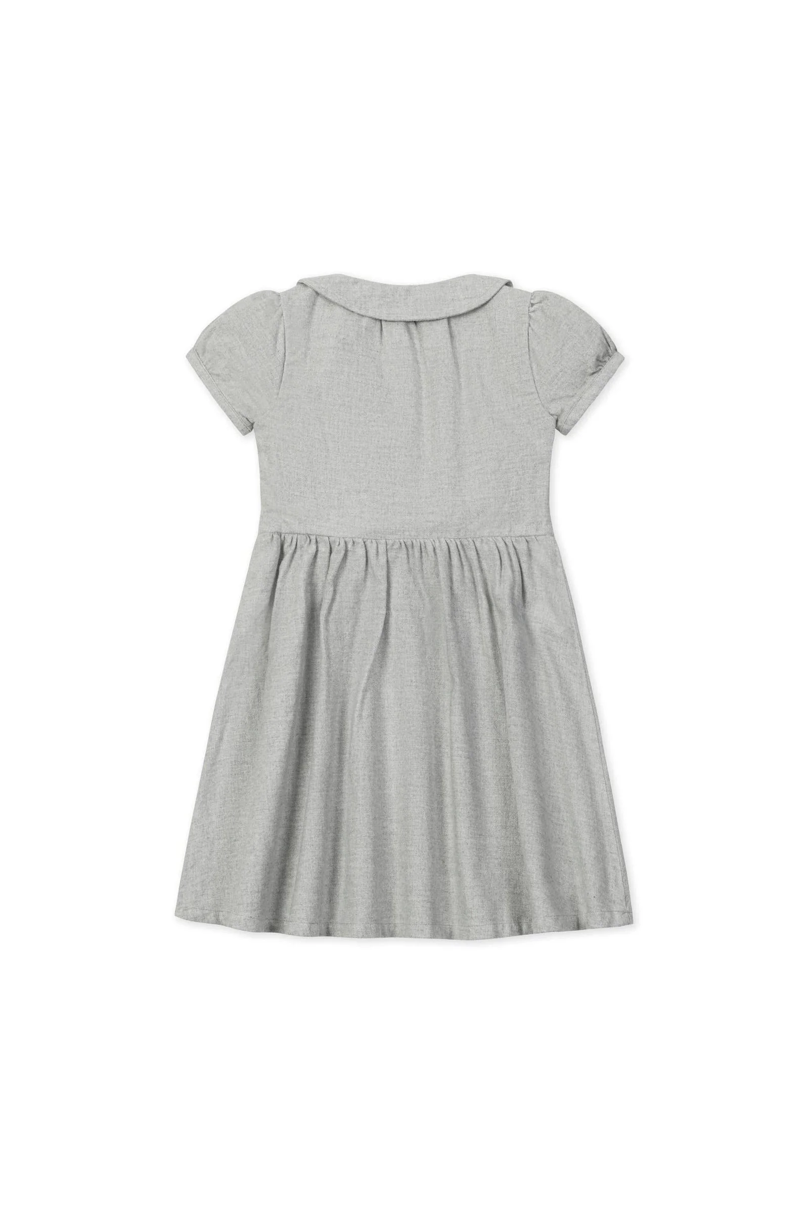 Organic Cotton Double Breasted Flannel Dress for Girls, Gray Heather Solid, Toddler & Kids - Image 6