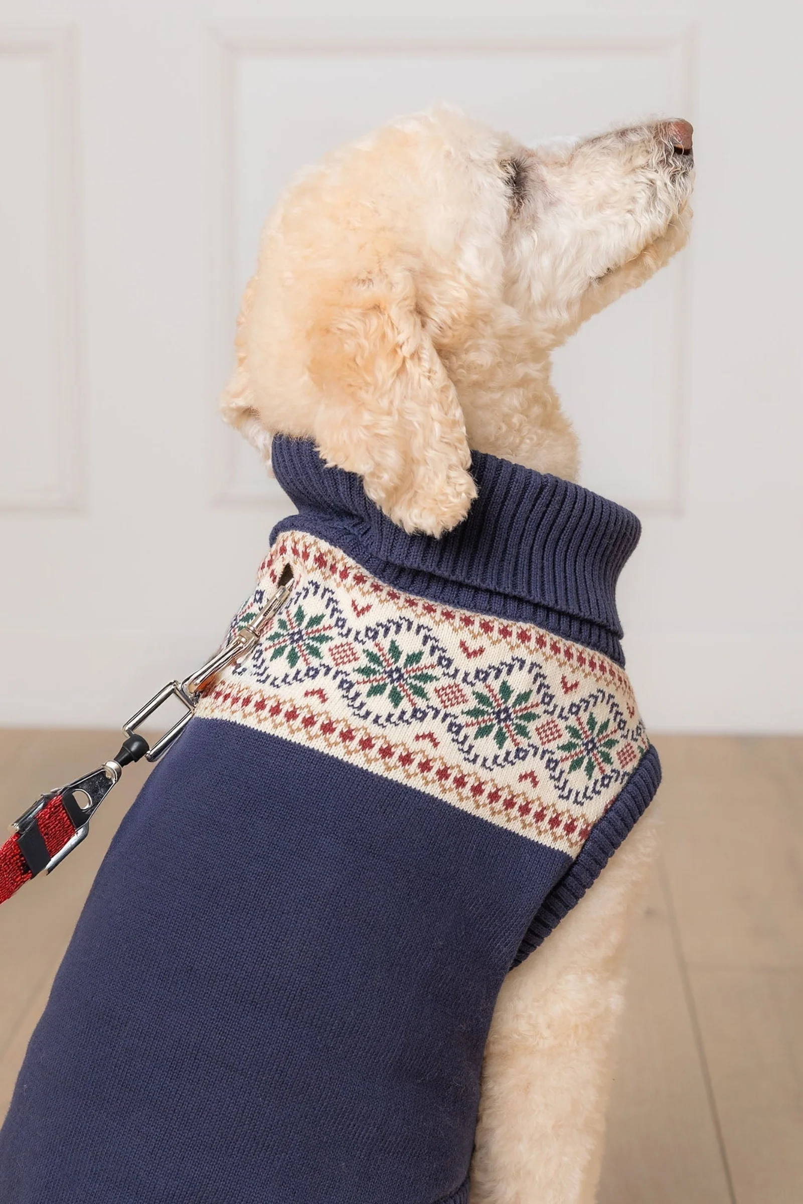 Organic Cotton Fair Isle Dog Sweater, Navy - Image 4