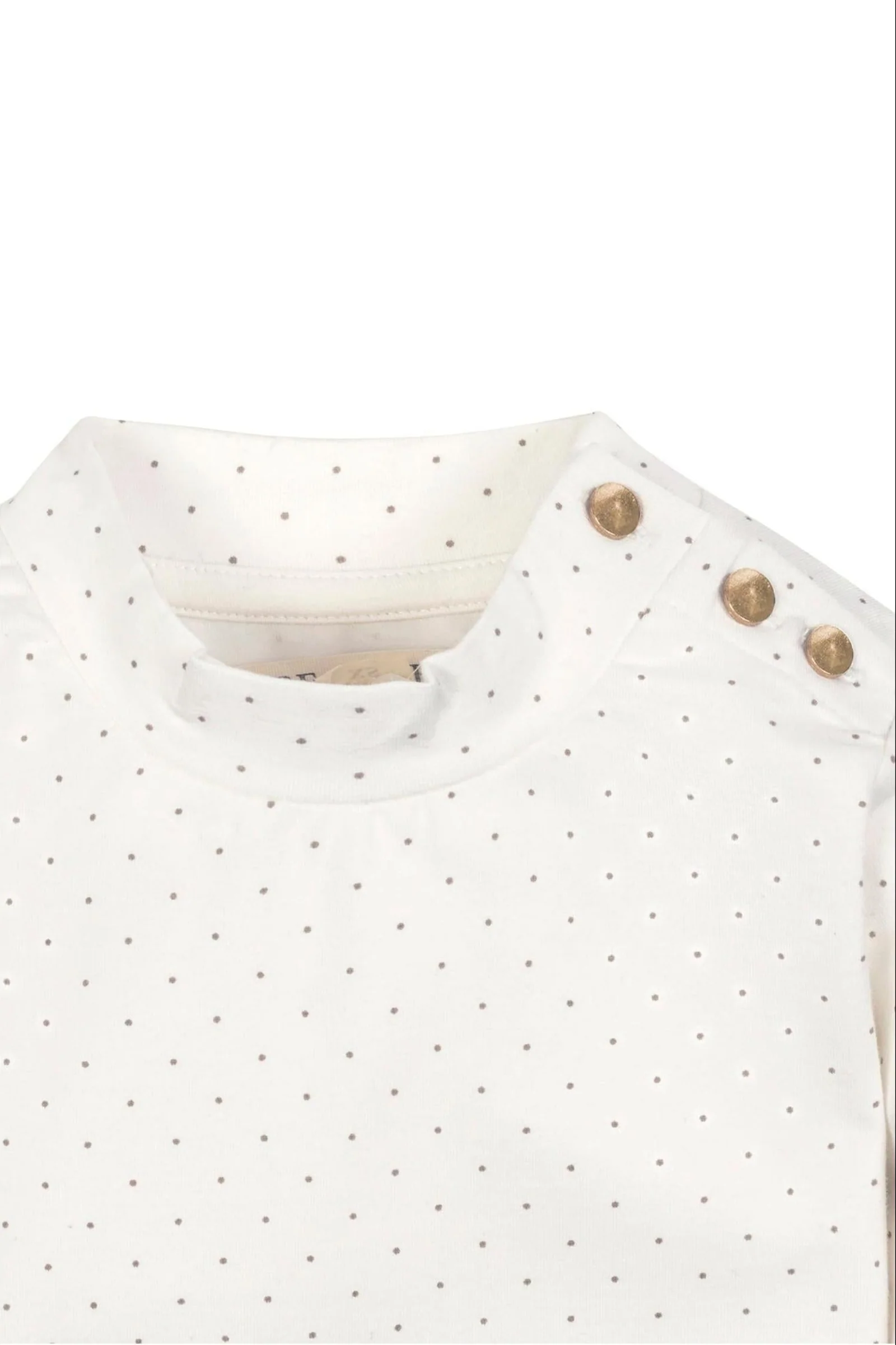 Organic Cotton Mock Neck Knit Top for Girls, Soft White, Toddler & Kids - Image 3