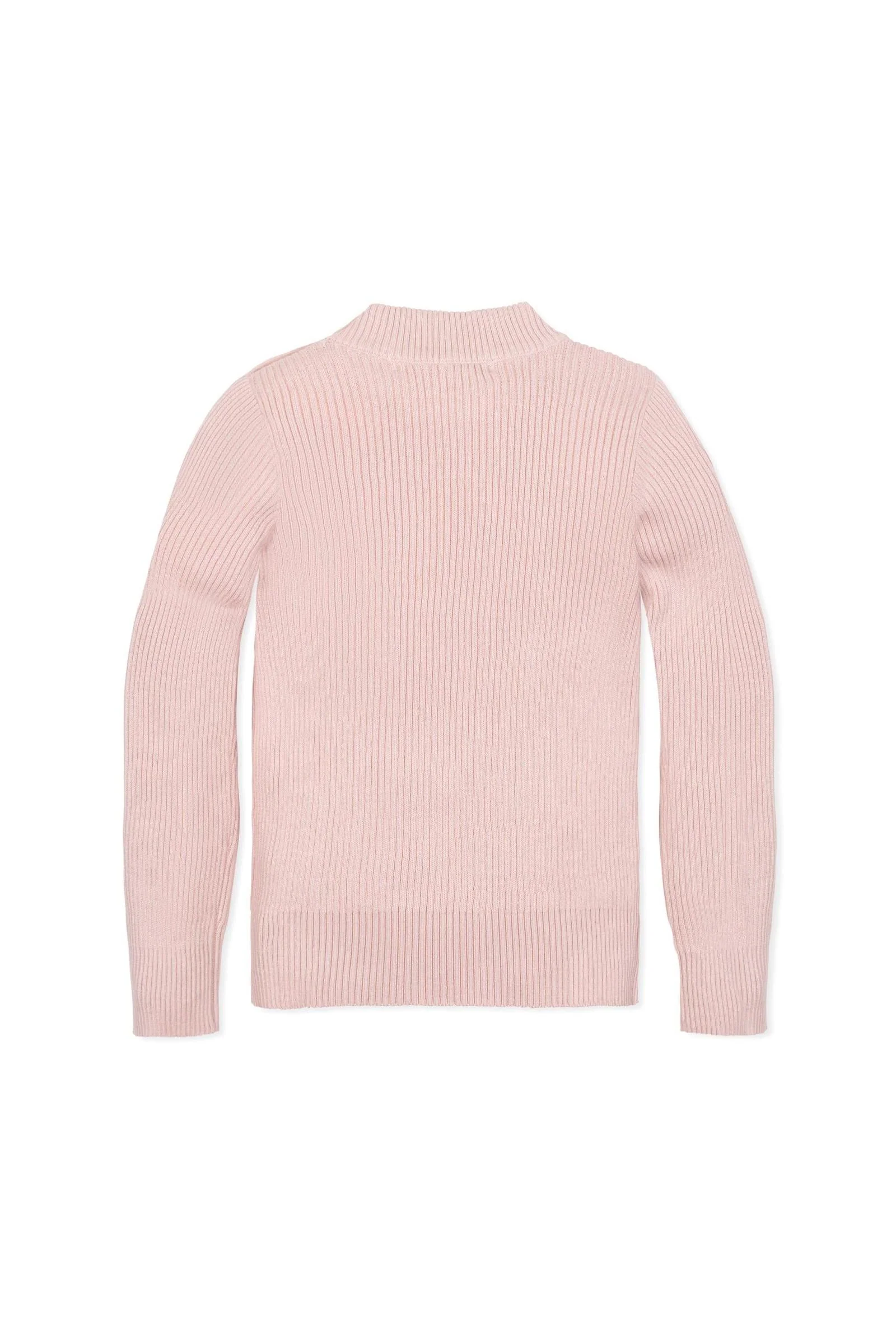 Organic Cotton Mock Neck Sweater for Girls, Pink, Toddler & Kids - Image 4