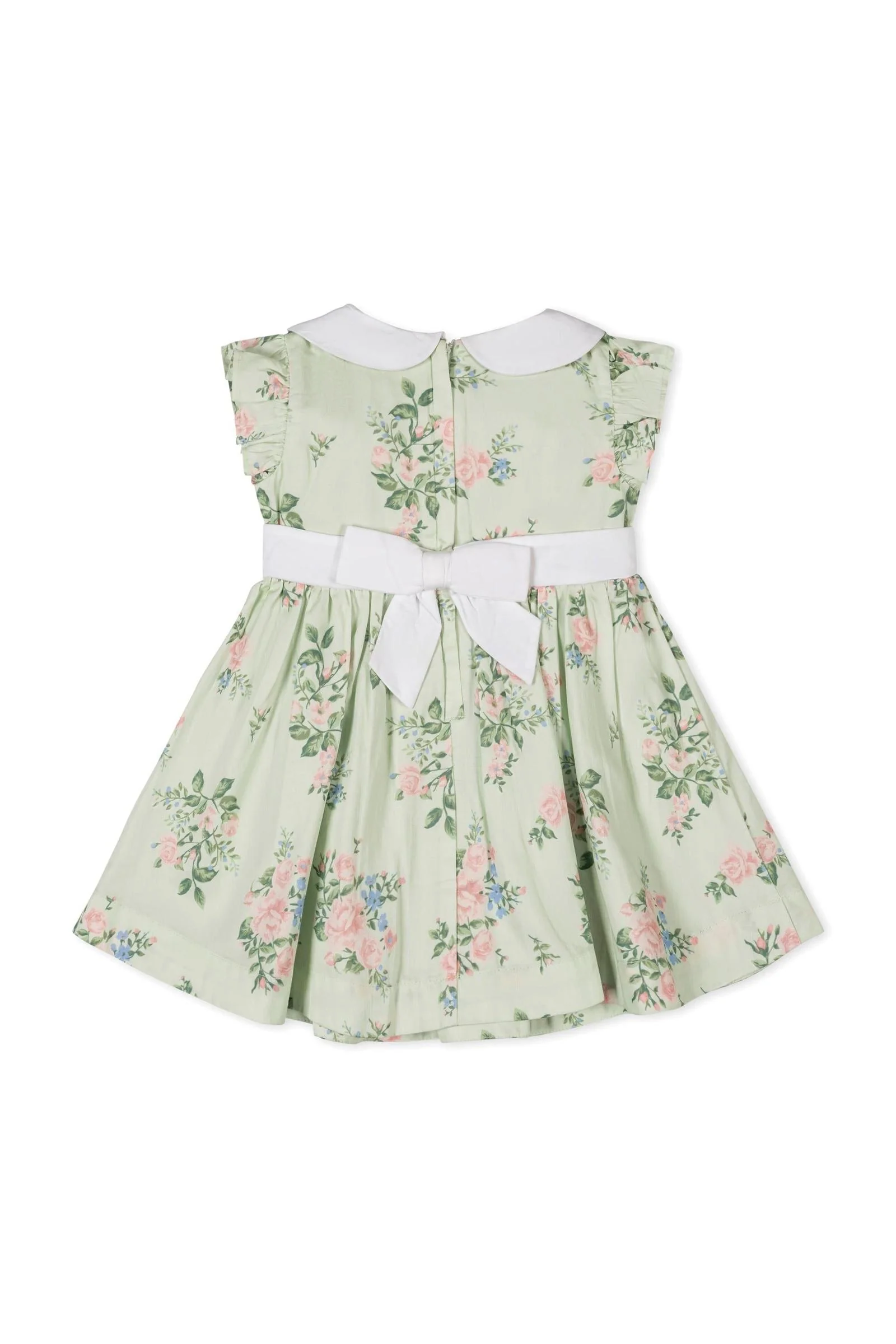 Organic Cotton Peter Pan Collar Party Dress for Babies, Chateau Floral, Sizes 0-24M - Image 4