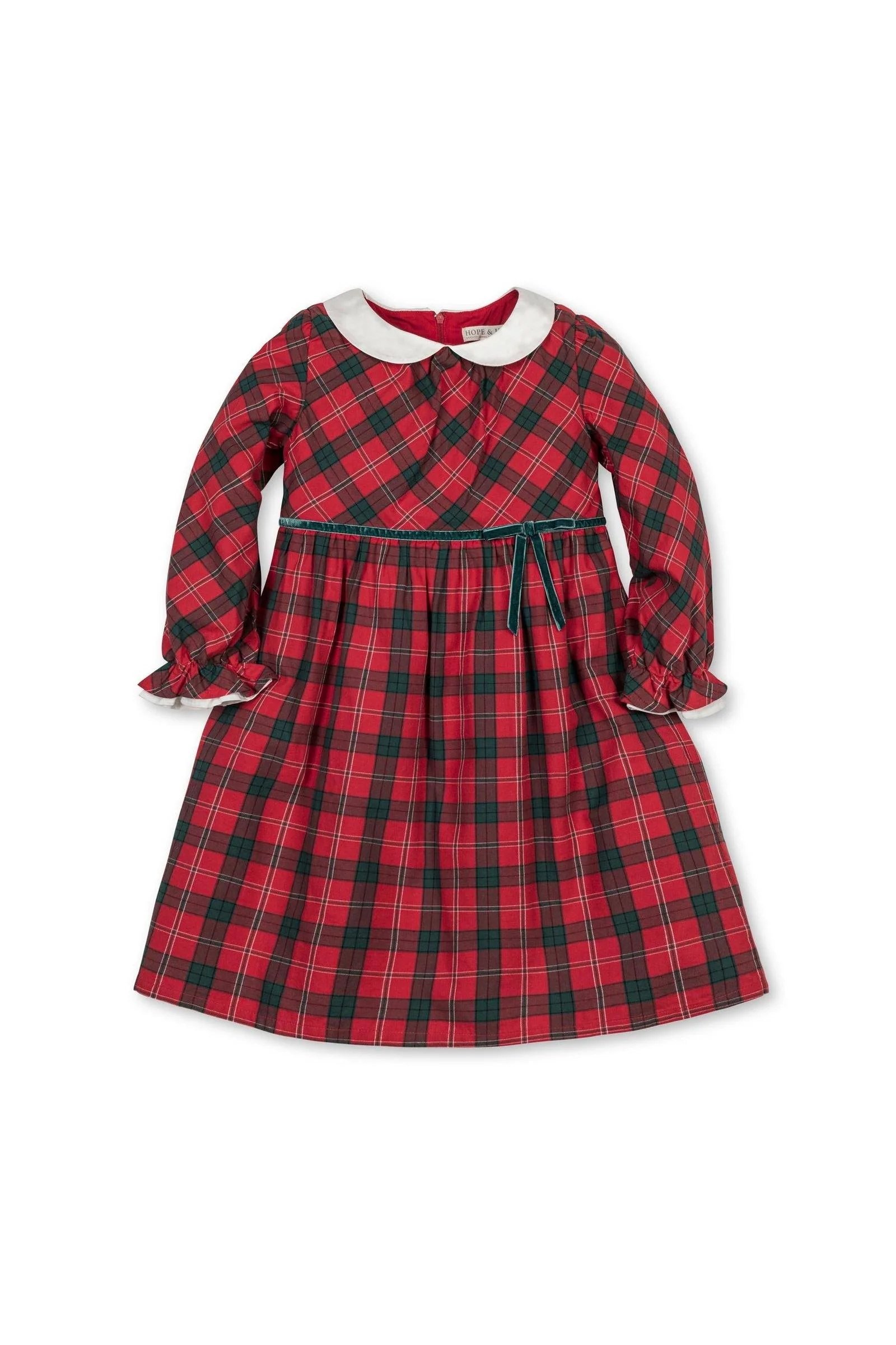 Organic Cotton London Plaid Dress with Peter Pan Collar, Toddler & Kids - Image 2