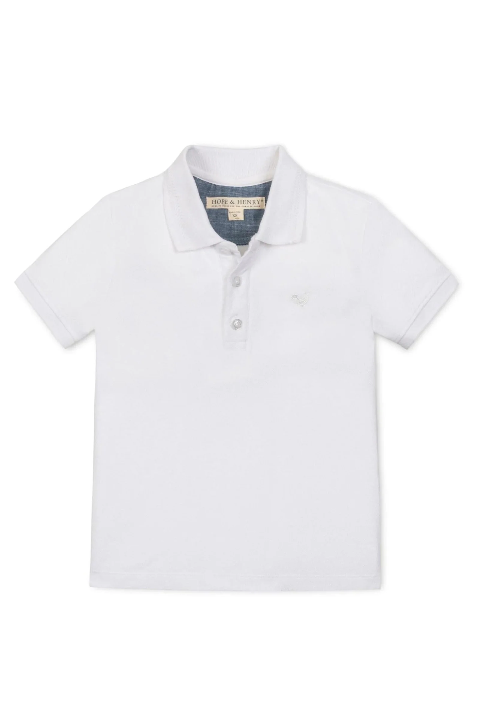 Organic Cotton Pique Polo Shirt for Boys, White, Toddler & Kids - Image 2
