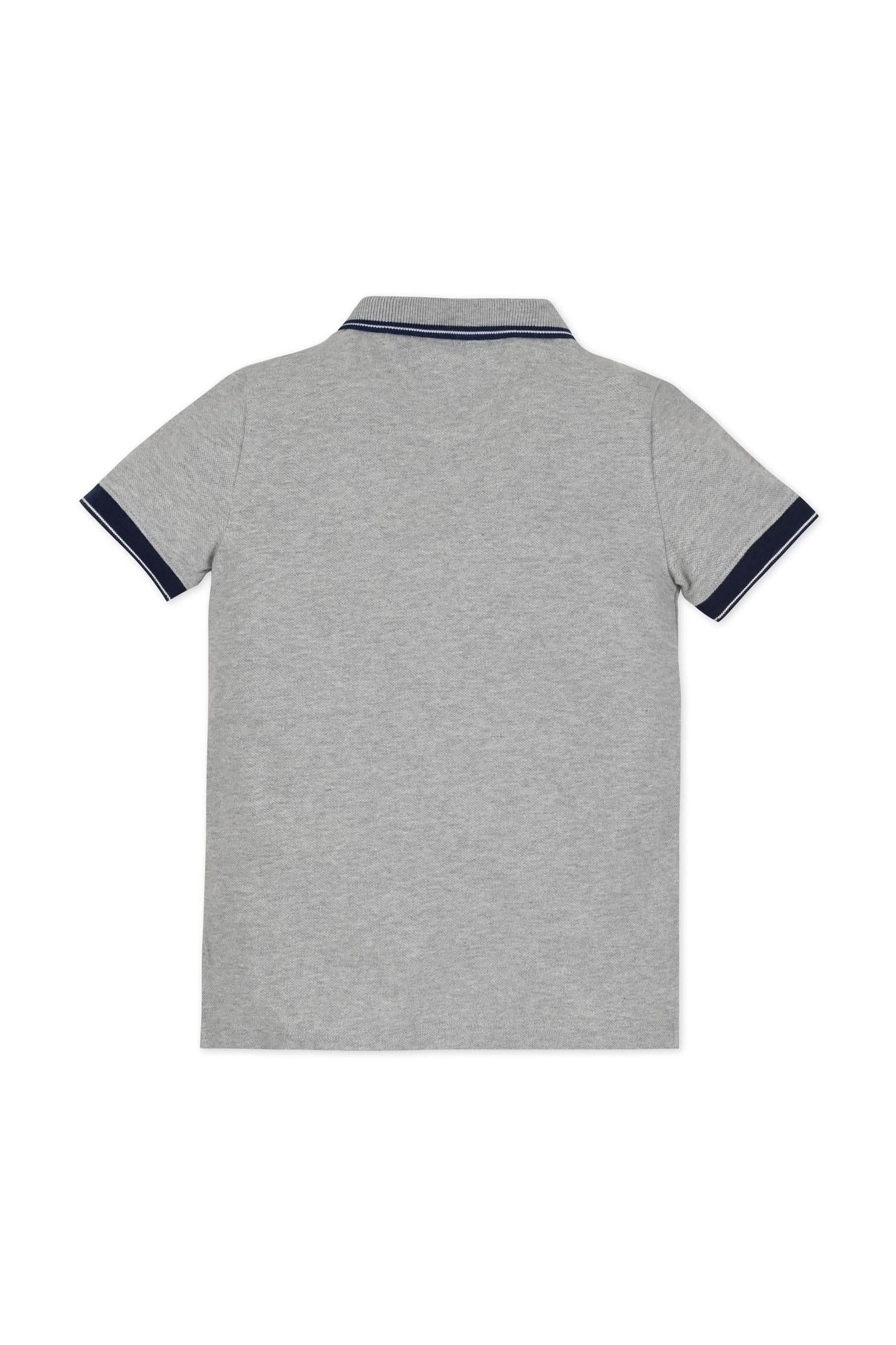 Organic Cotton Pique Polo, Dark Gray Heather, Toddler & Kids - Image 5