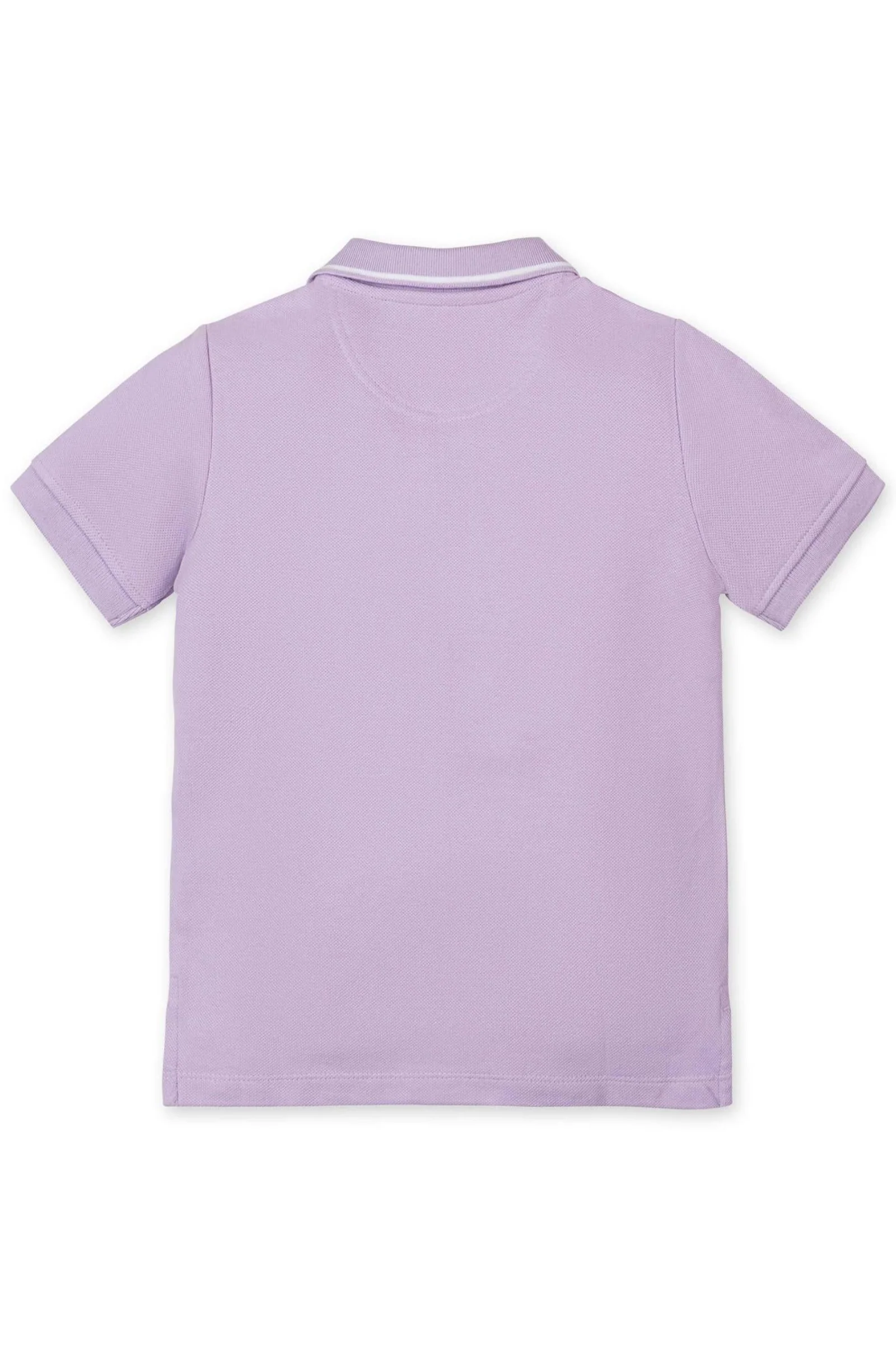 Organic Cotton Pique Polo Shirt for Boys, Lavender, Sizes 2T-18 - Image 4