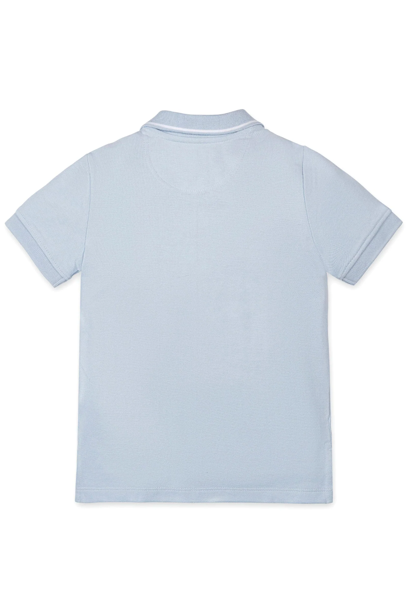 Pale Blue Organic Cotton Pique Polo Shirt, Sizes 2T-18 - Image 4