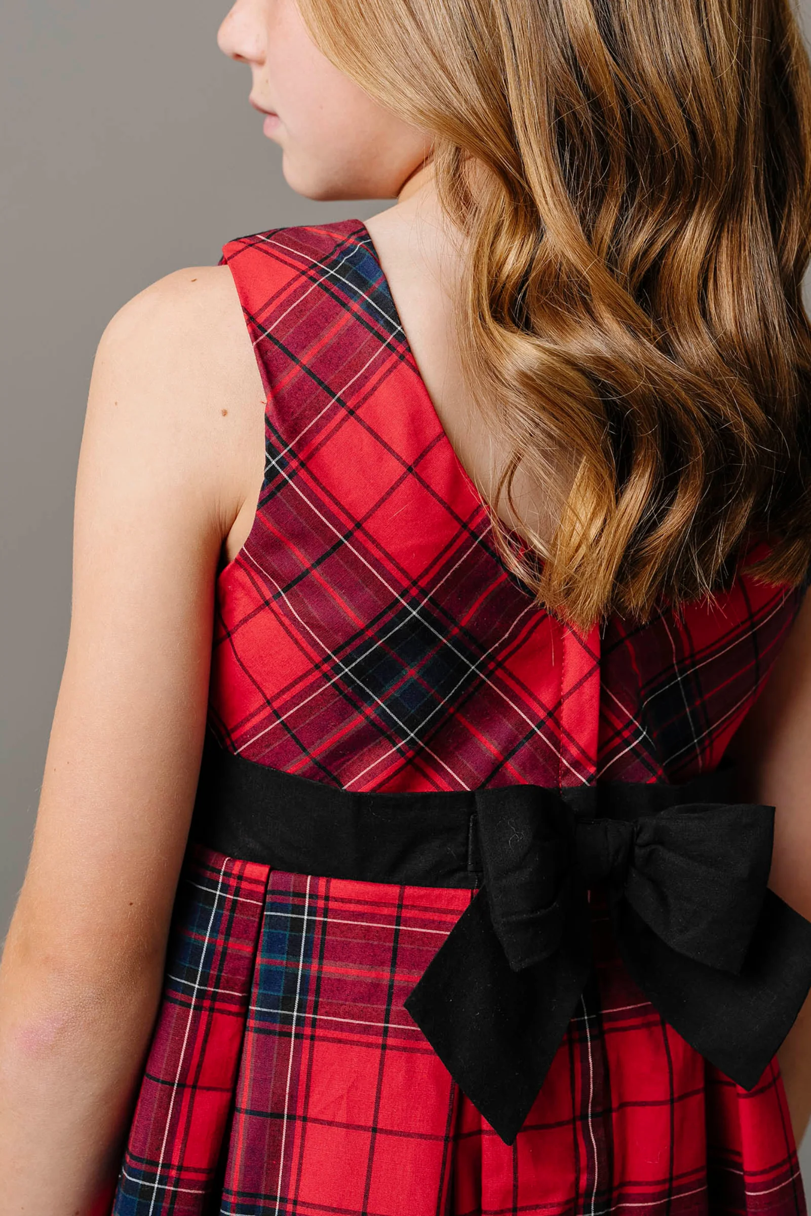 Organic Cotton Classic Red Tartan Pleated Party Dress for Girls, Toddler & Kids - Image 5