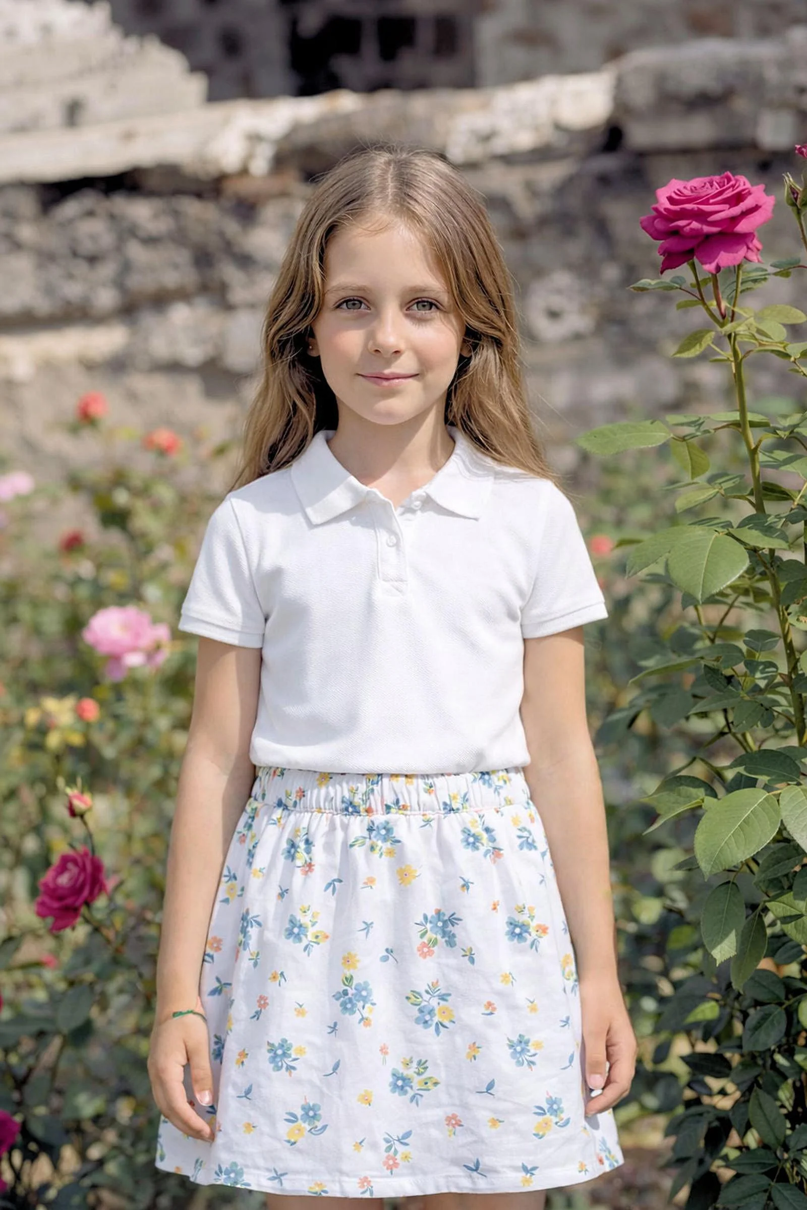 Organic Cotton Printed Knit Skort, Sunlit Multi Floral, Sizes 2T-12