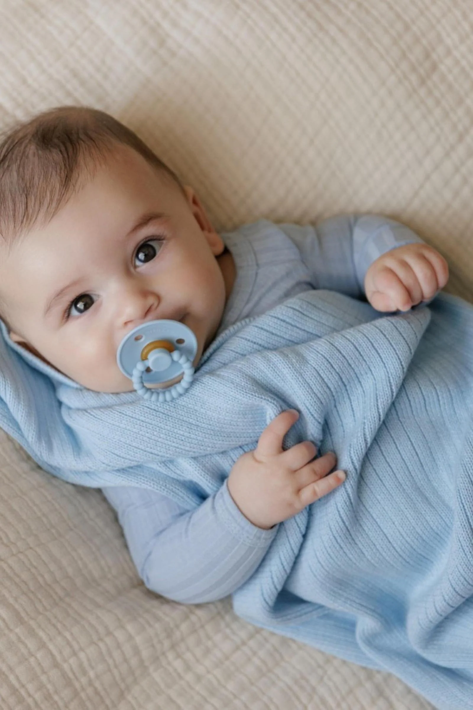 Organic Ribbed Knit Cotton Swaddle Blanket, 100% Organic Cotton - Image 10