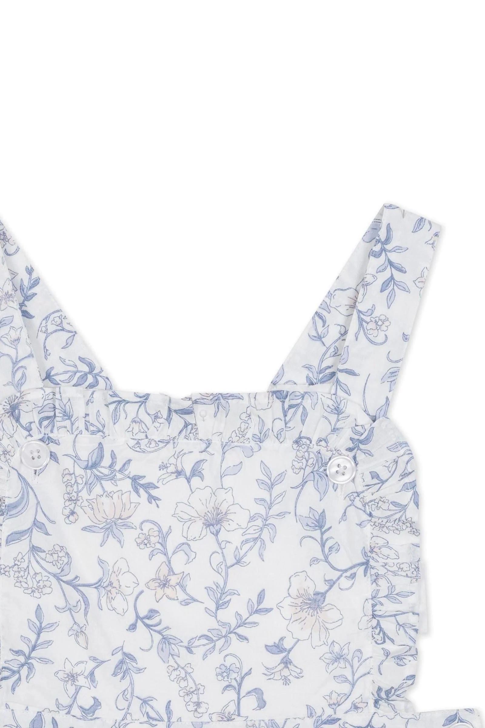 Organic Cotton Ruffle Apron Dress for Girls, Winter Floral, Toddler & Kids - Image 3