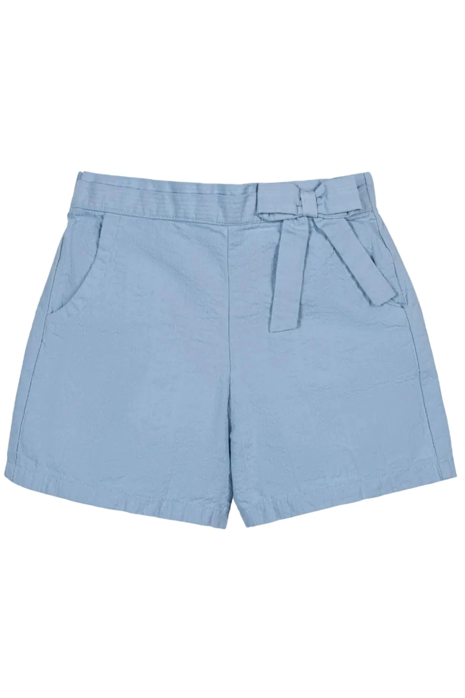 Organic Cotton Seersucker Pull-On Shorts, Bluebell, Toddler & Kids - Image 2