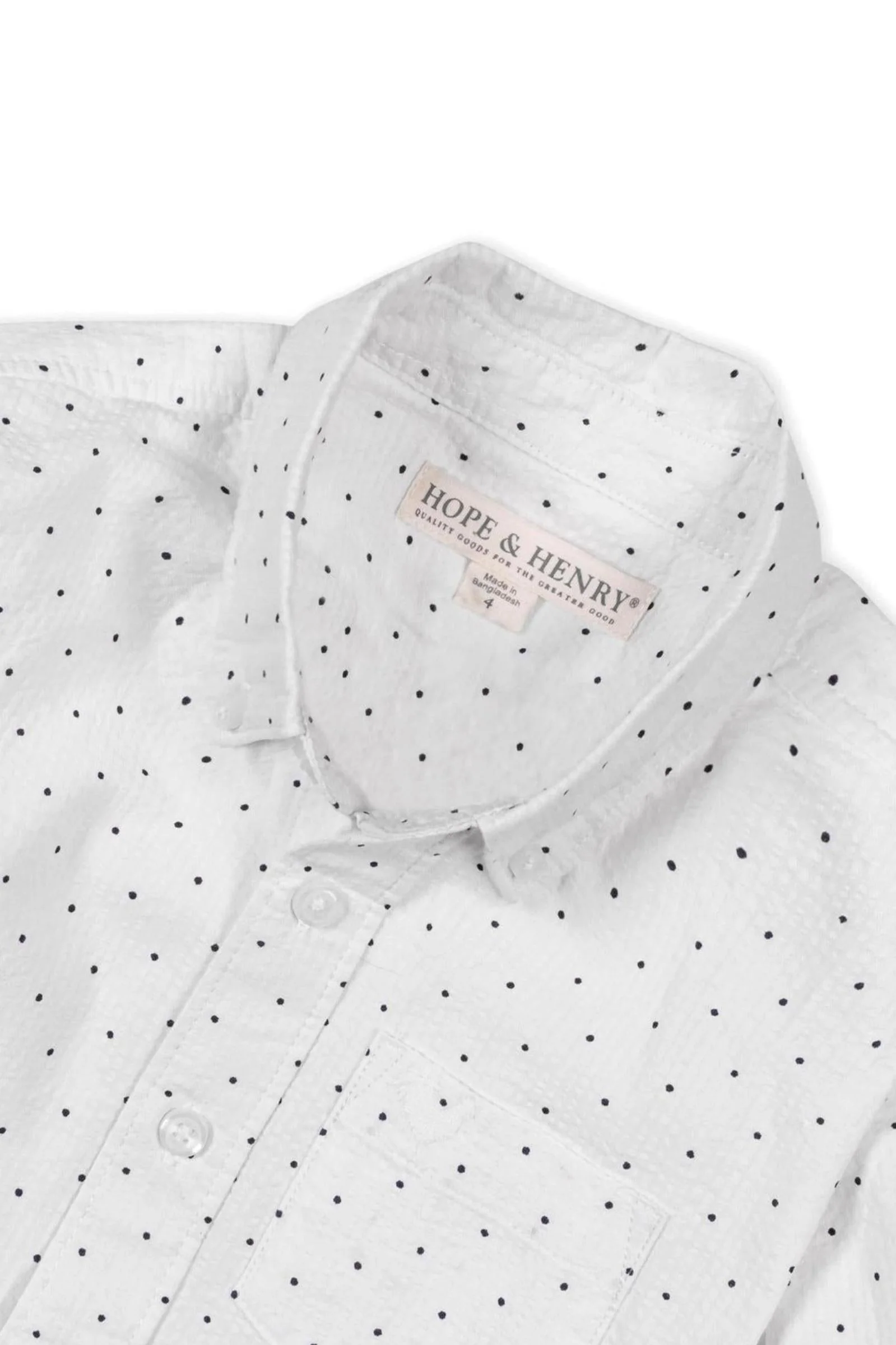 Organic Cotton Delft Dot Seersucker Shirt for Boys, Sizes 2T-18 - Image 3