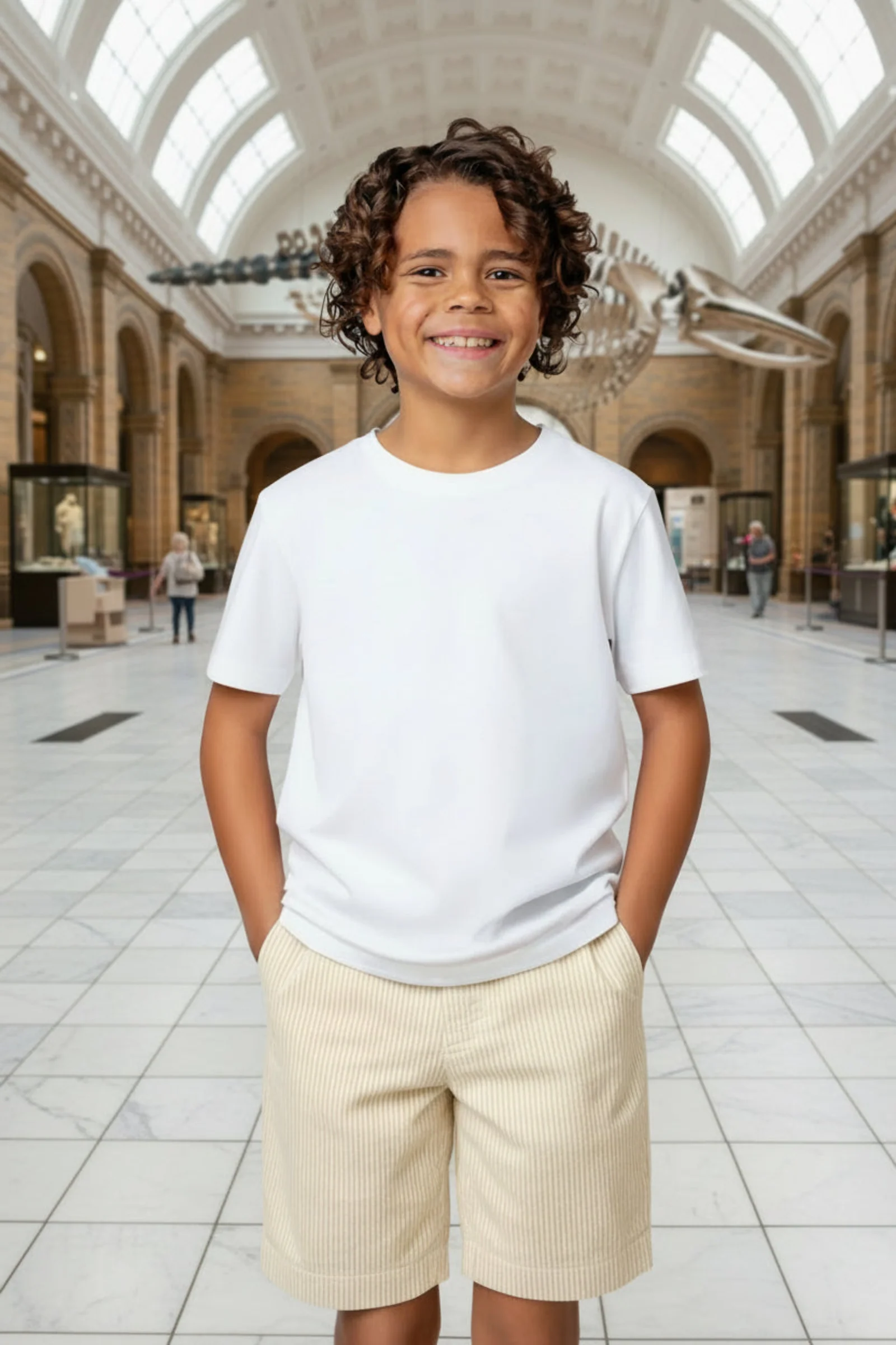 Organic Cotton Seersucker Shorts for Boys, Yellow, Toddler & Kids