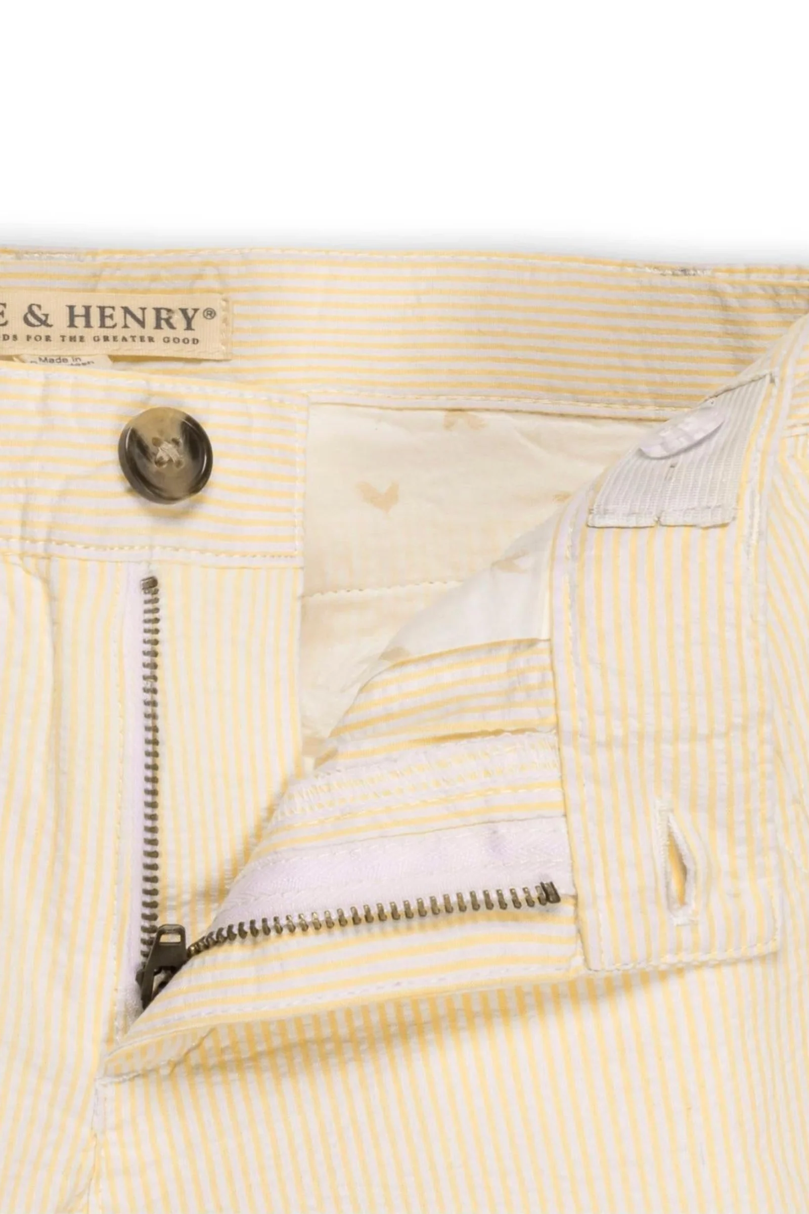 Organic Cotton Seersucker Shorts for Boys, Yellow, Toddler & Kids - Image 3