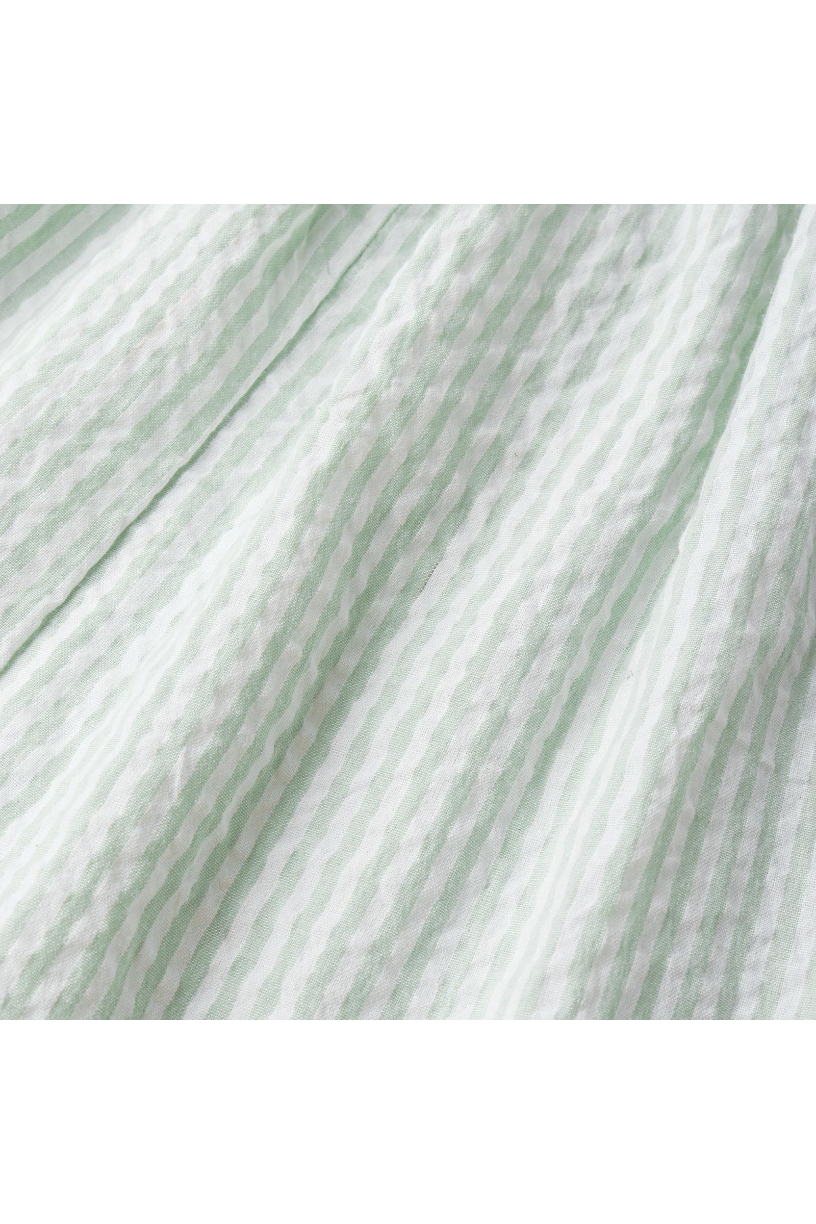 Organic Short Bubble Romper - Basil Stripes - Image 5