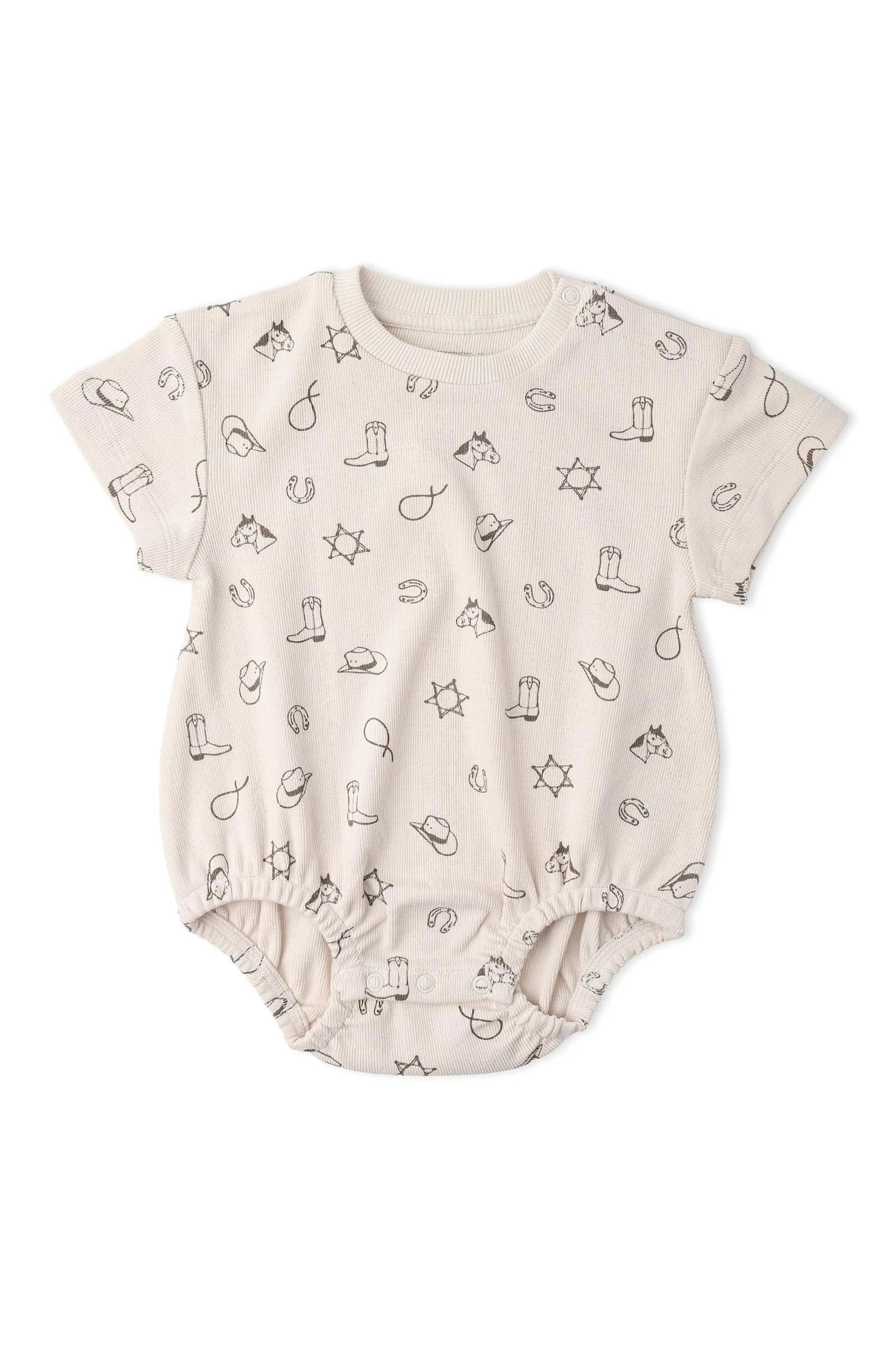 Organic Short Sleeve Bubble Romper - Rodeo - Image 2