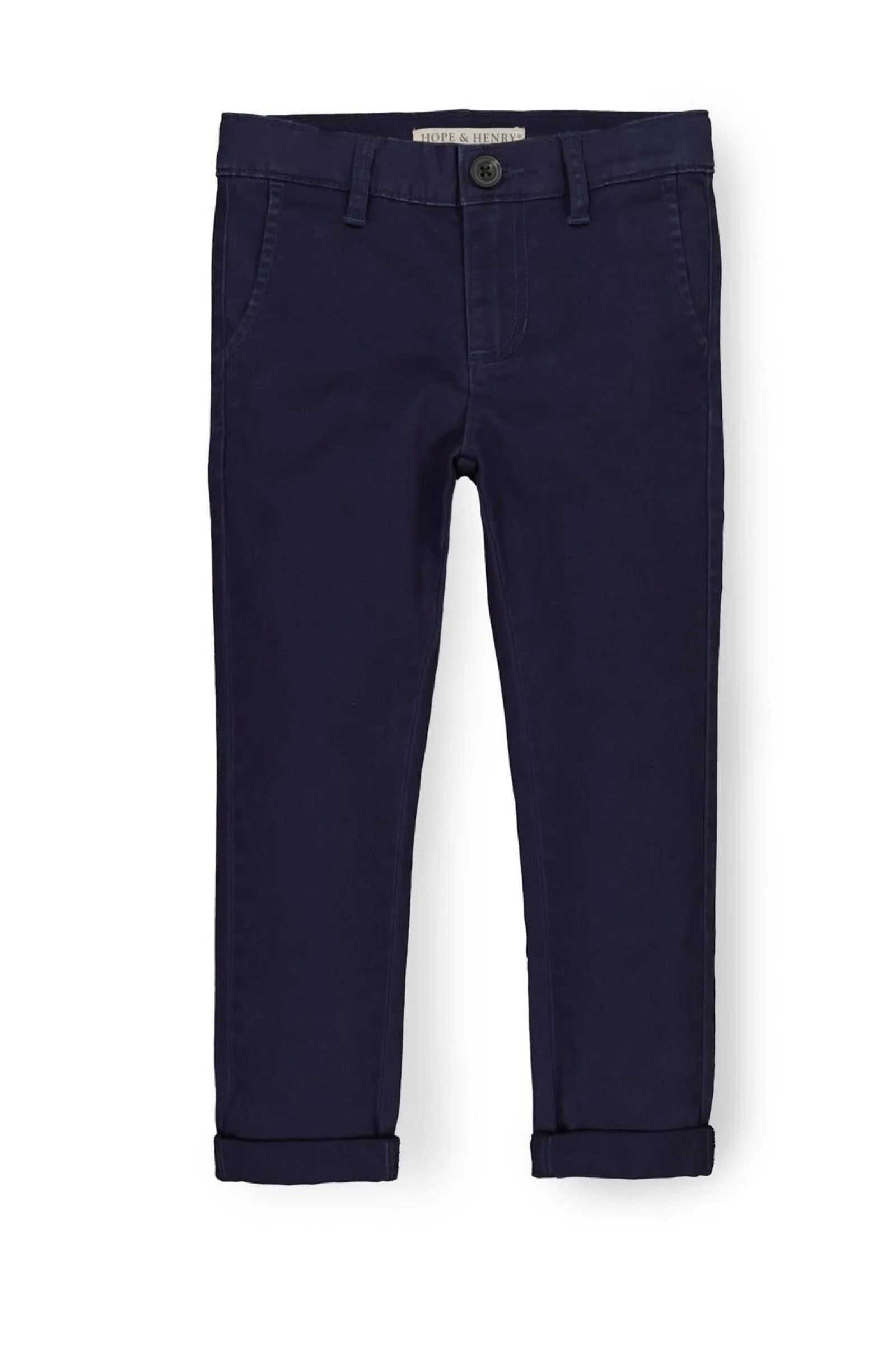 Organic Cotton Skinny Stretch Chino Pants, Navy, Sizes 2-16 - Image 2