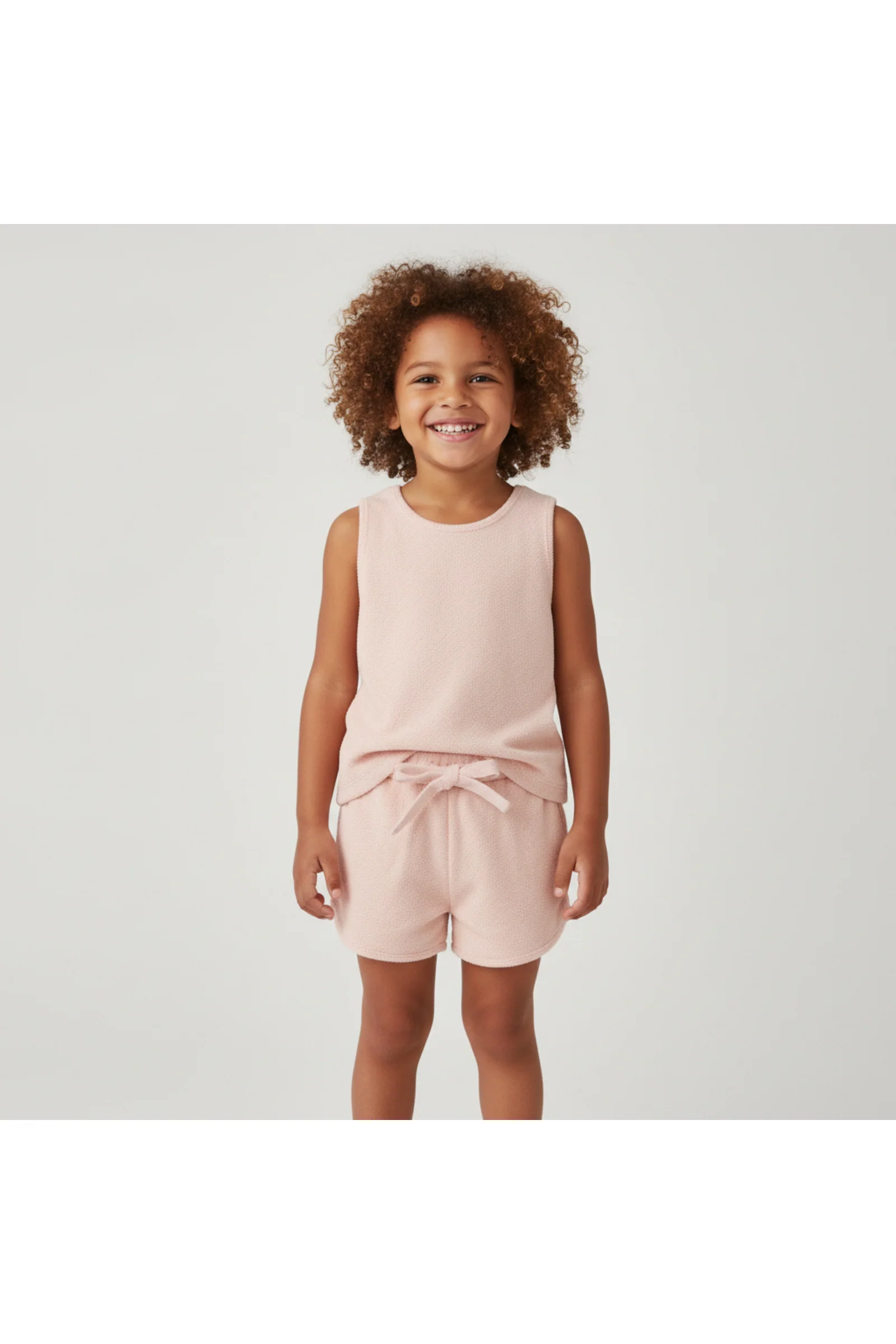 Organic Sleeveless Tee & Shorts Set - Blush