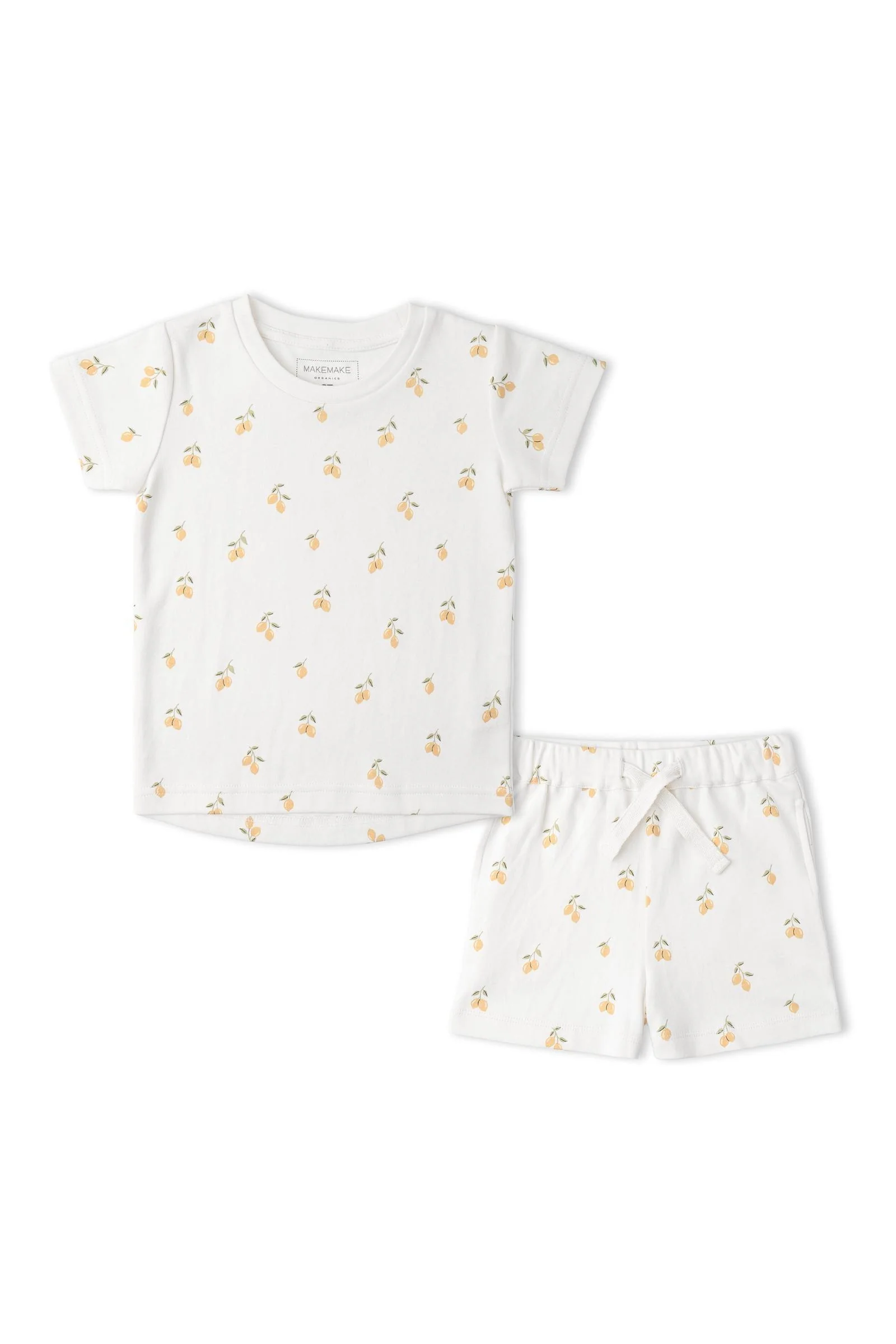 Organic Tee & Shorts Set For Boys - Lemons - Image 2