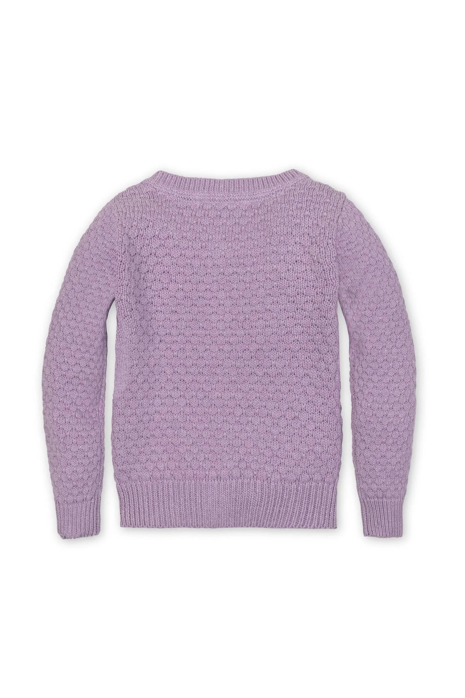 Organic Cotton Textured Cardigan, Lavender Heather, Toddler & Kids - Image 4