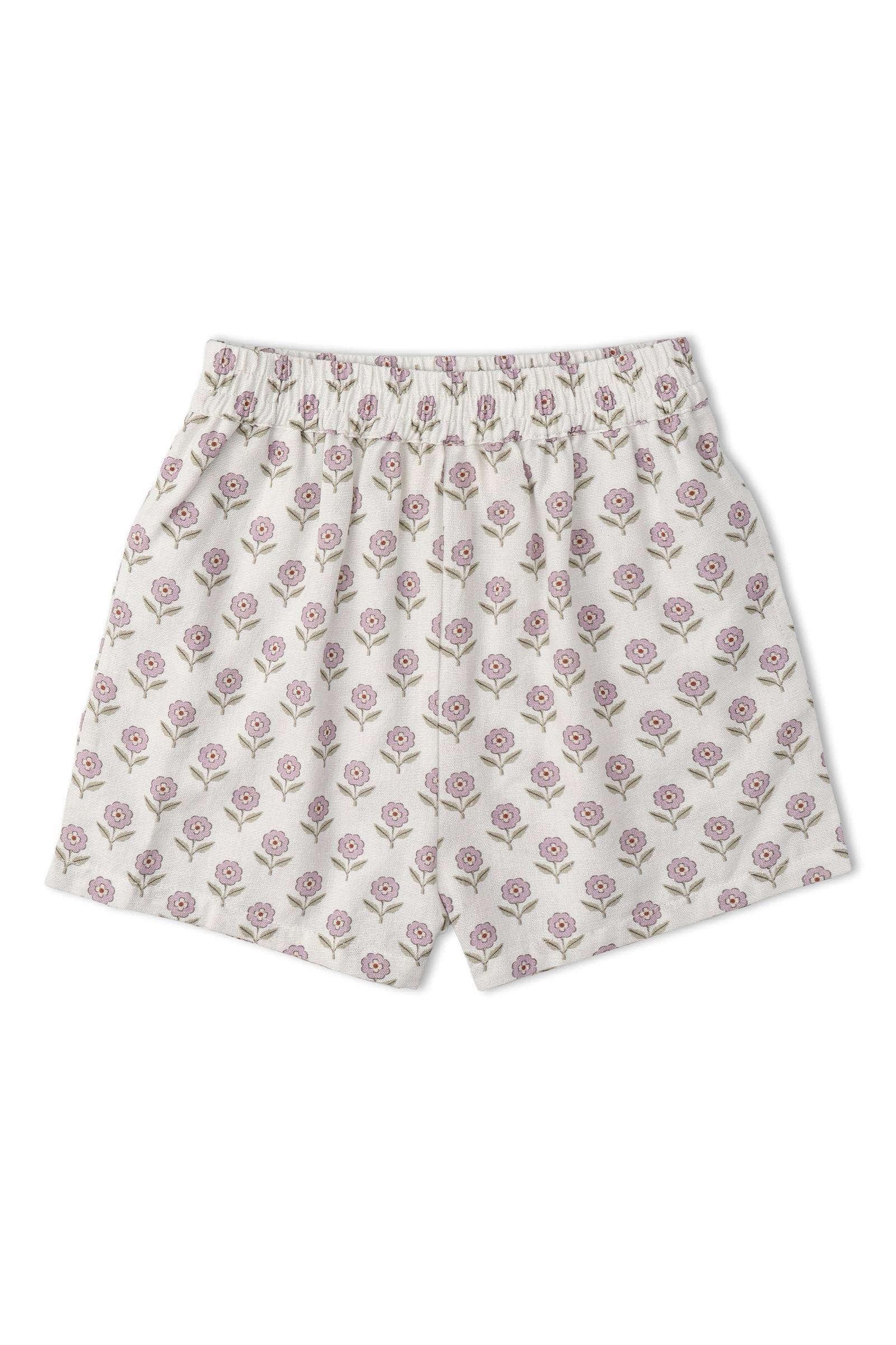 Organic Tie Up Top & Shorts Set - Lavender - Image 5