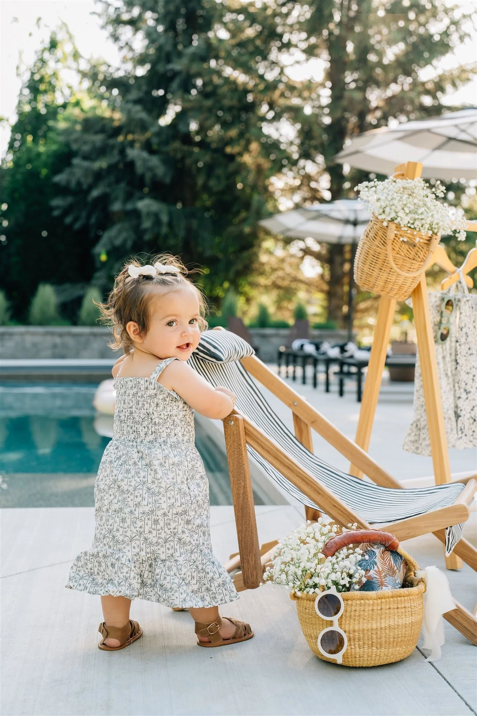 Palm Tree Linen Summer Dress, Baby, Toddler & Kids