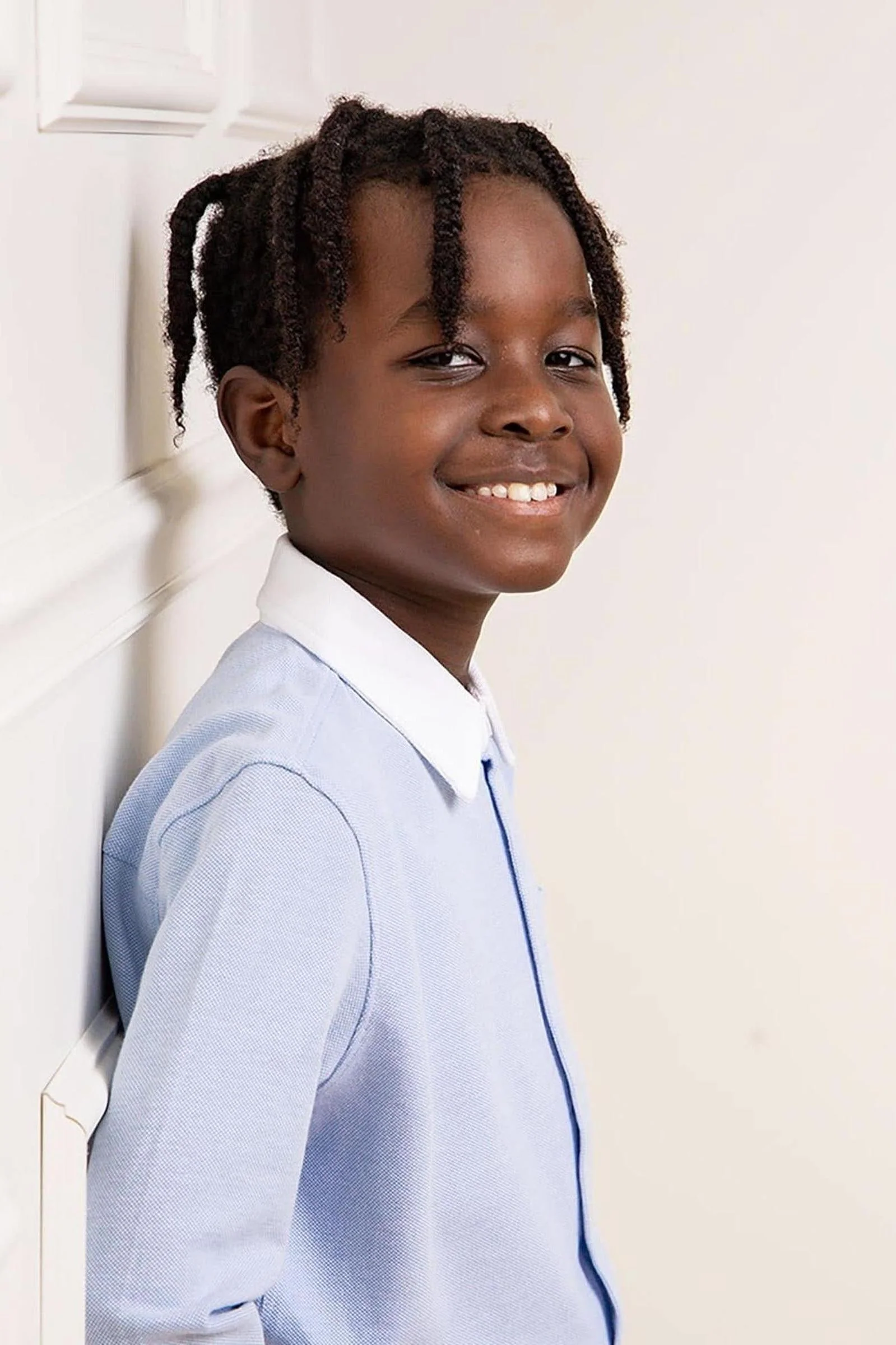 Pique Organic Cotton Button Down Shirt, Light Blue, Sizes 2T-10 - Image 3