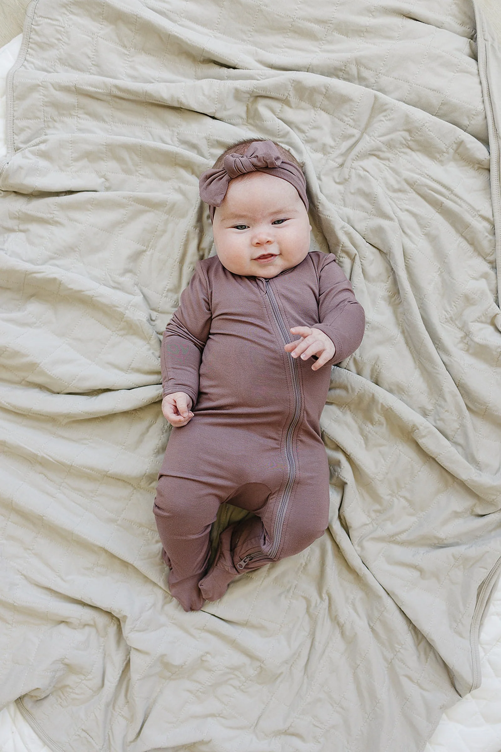 Plum Footed Zipper Pajama, Bamboo, Baby Essentials - Image 3
