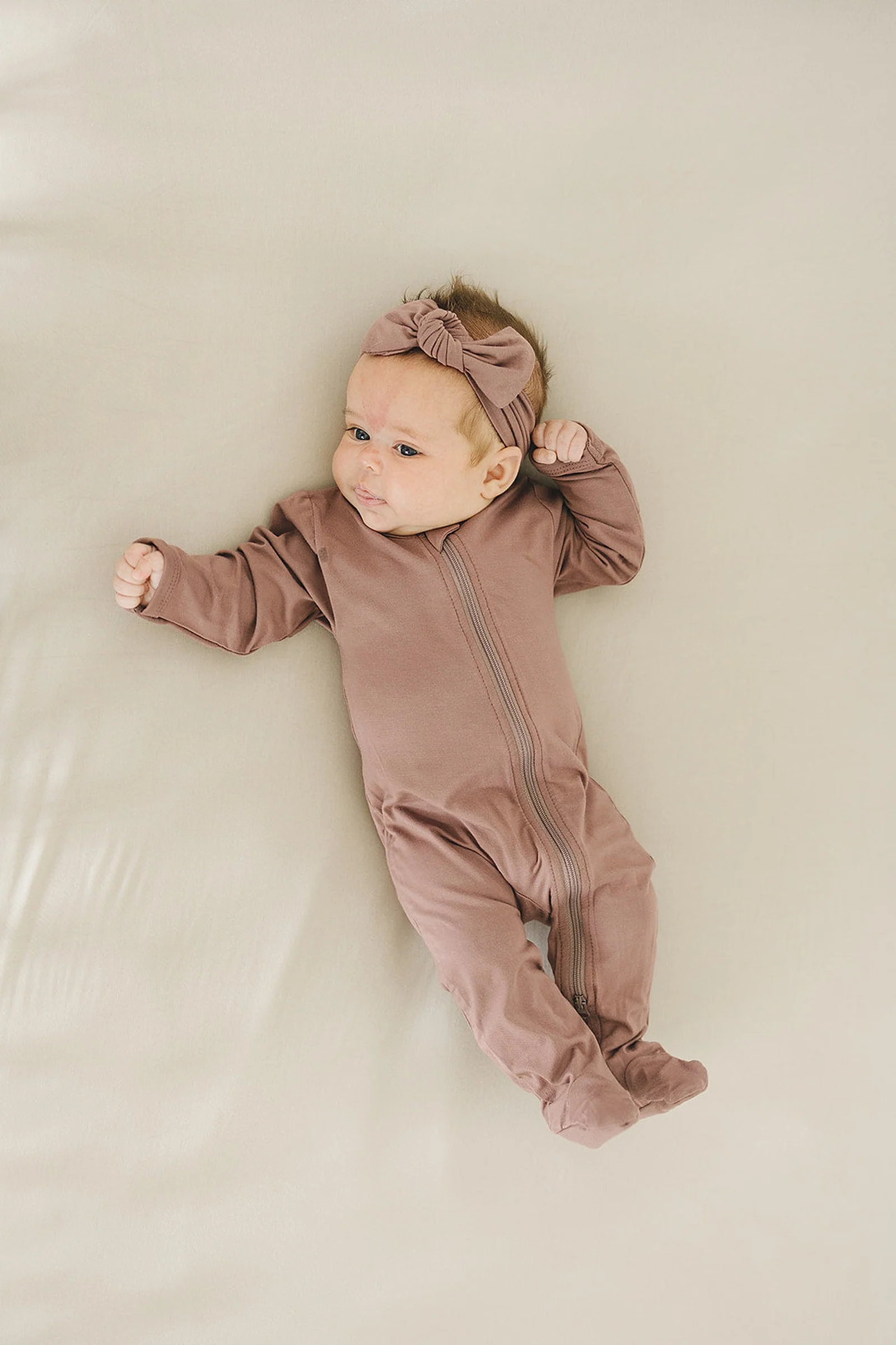 Plum Footed Zipper Pajama, Bamboo, Baby Essentials - Image 4