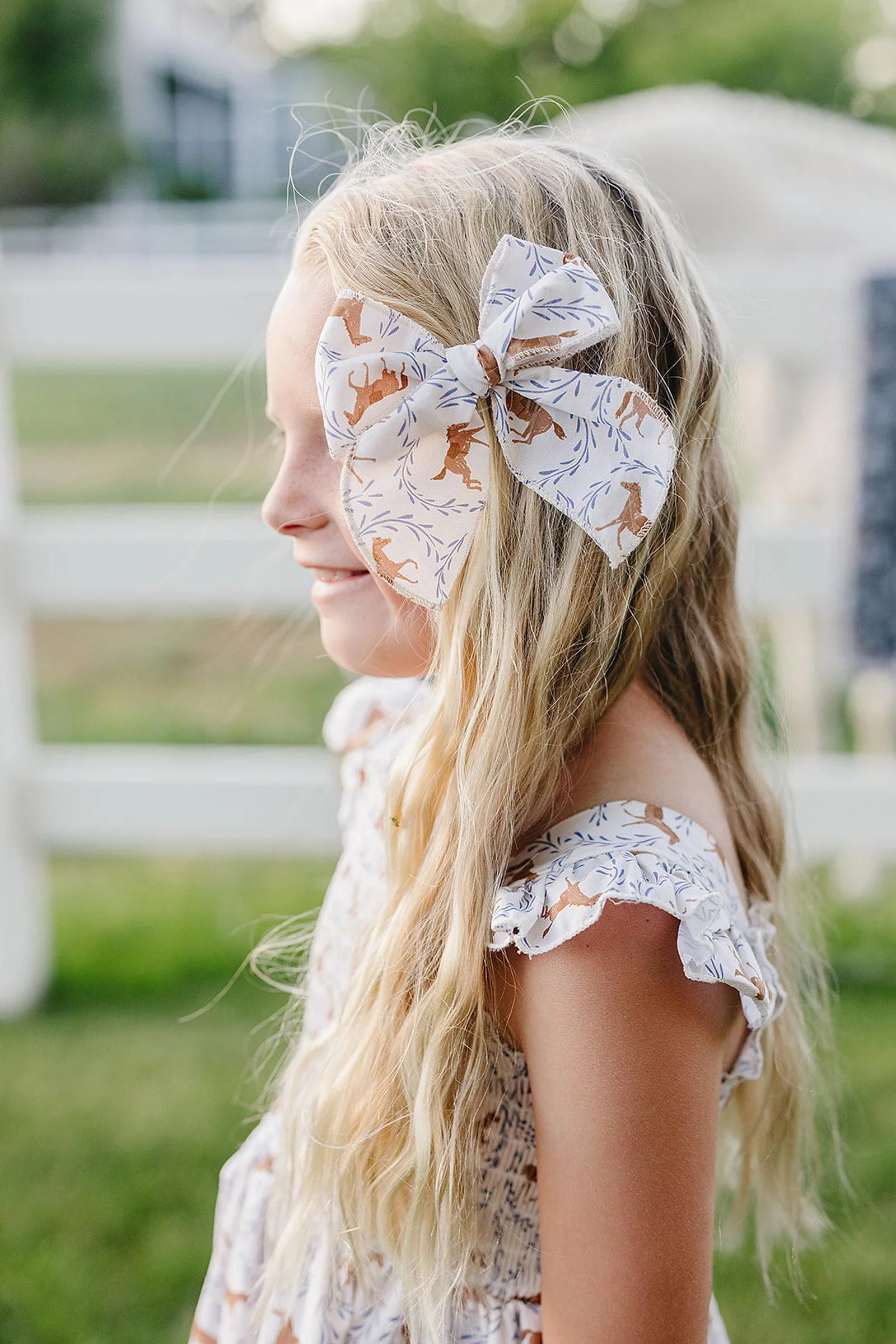 Western Pony Print Hair Bow for Baby & Kids